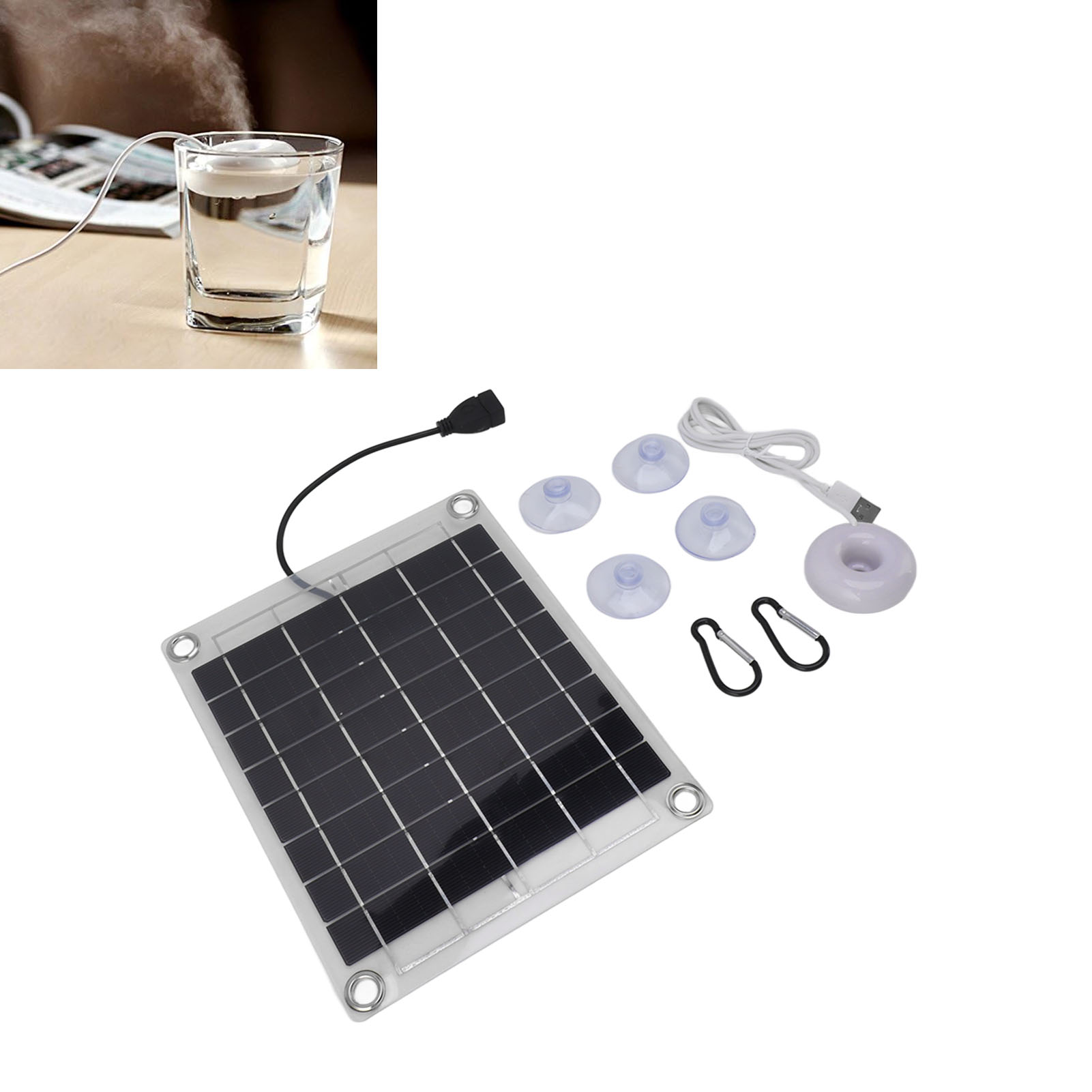 Ein Doppelseitiges, Transparentes 20-watt-photovoltaikpanel Mit Usb-ausgang Kann An Einen Nebelbefeuchter Angeschlossen Werden, Um Blumen Und Pflanzen Zu Bewässern.