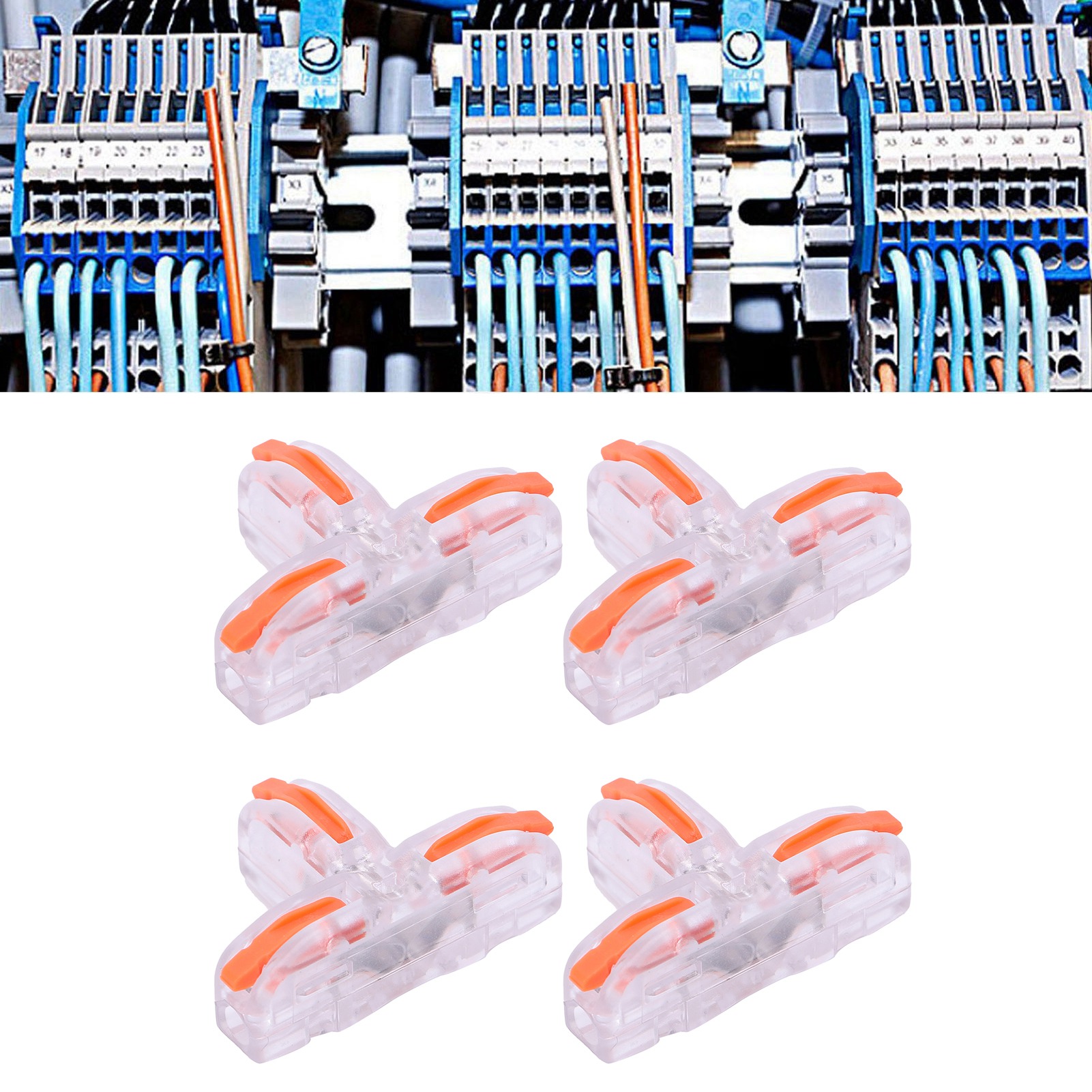 Packung Mit 20 T-förmigen Schnellanschlussklemmen Mit Druckknopf, Transparentem Spl-t1-parallelstecker