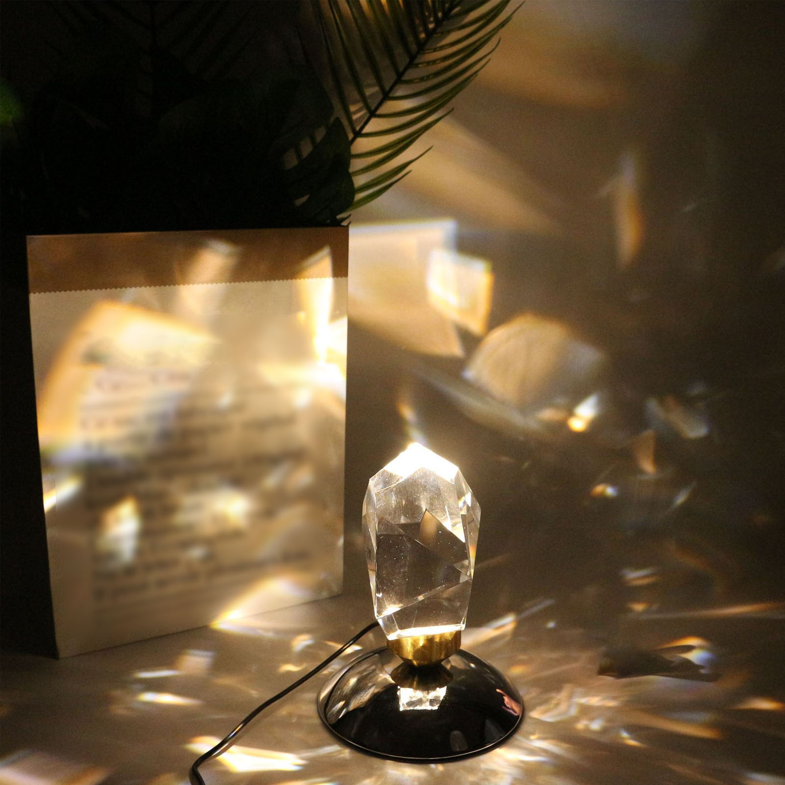 Led-schreibtischlampe Mit Diamantkristallen, Usb-betrieben, Kreatives Nachtlicht, Dekorative Ambiente-schreibtischlampe Aus Kristall