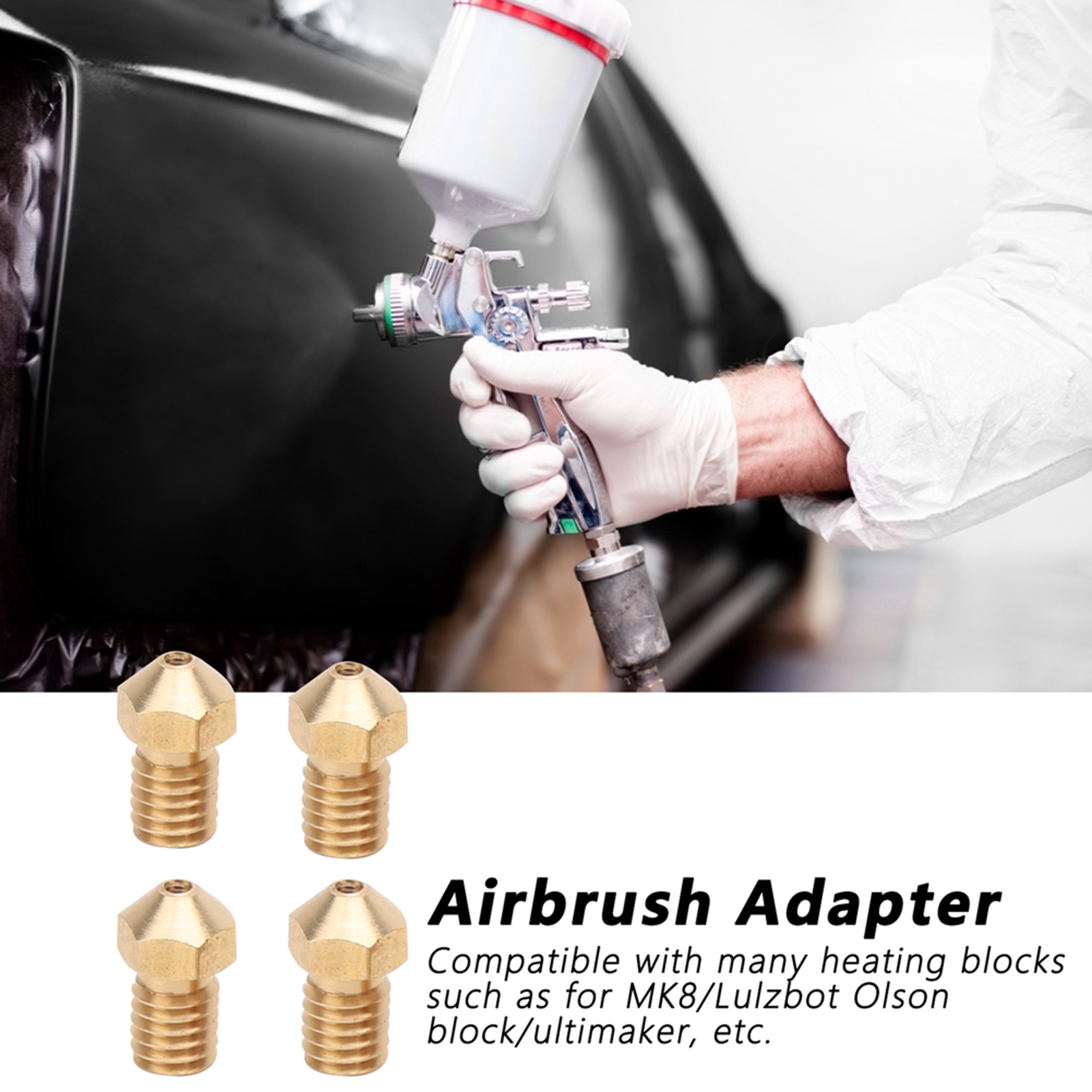 Adapterset Für M6 V5 V6 Düse Und Spritzpistole (0,2/0,3/0,4/0,5 Mm, Abnehmbar)