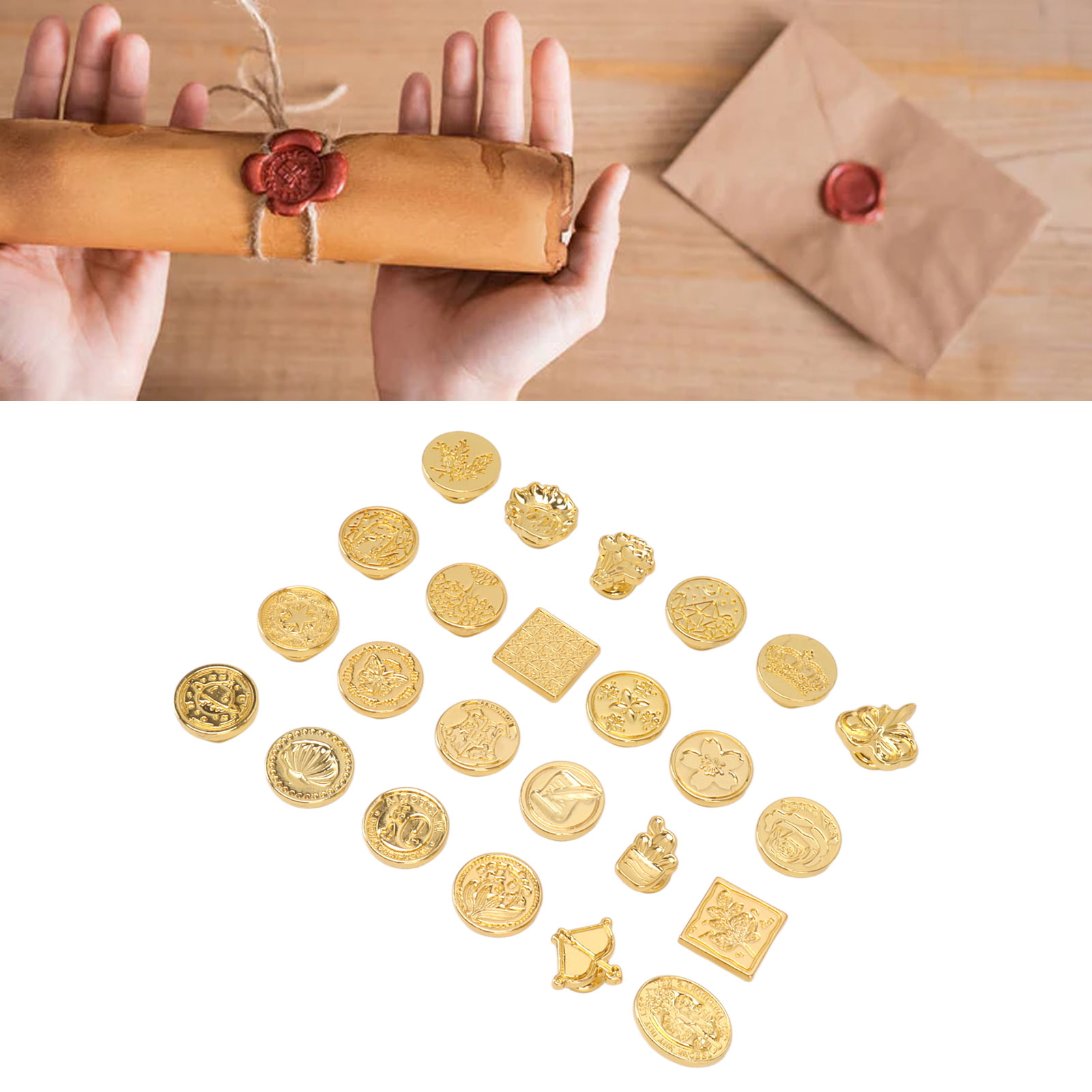 24 Wachssiegelköpfe Zum Dekorieren Von Briefumschlägen Und Briefmarken, Universelles Und Kreatives Retro-wachssiegelzubehör In Unregelmäßigen Formen, Verschiedene Stile Von Siegelköpfen.