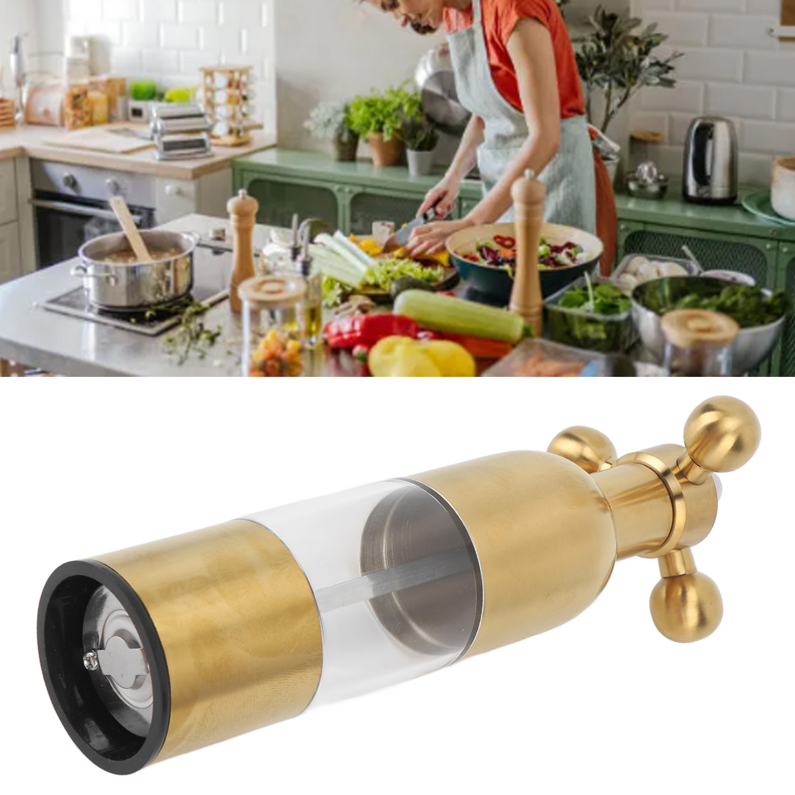 Handmühle, Große Ausführung, Gold