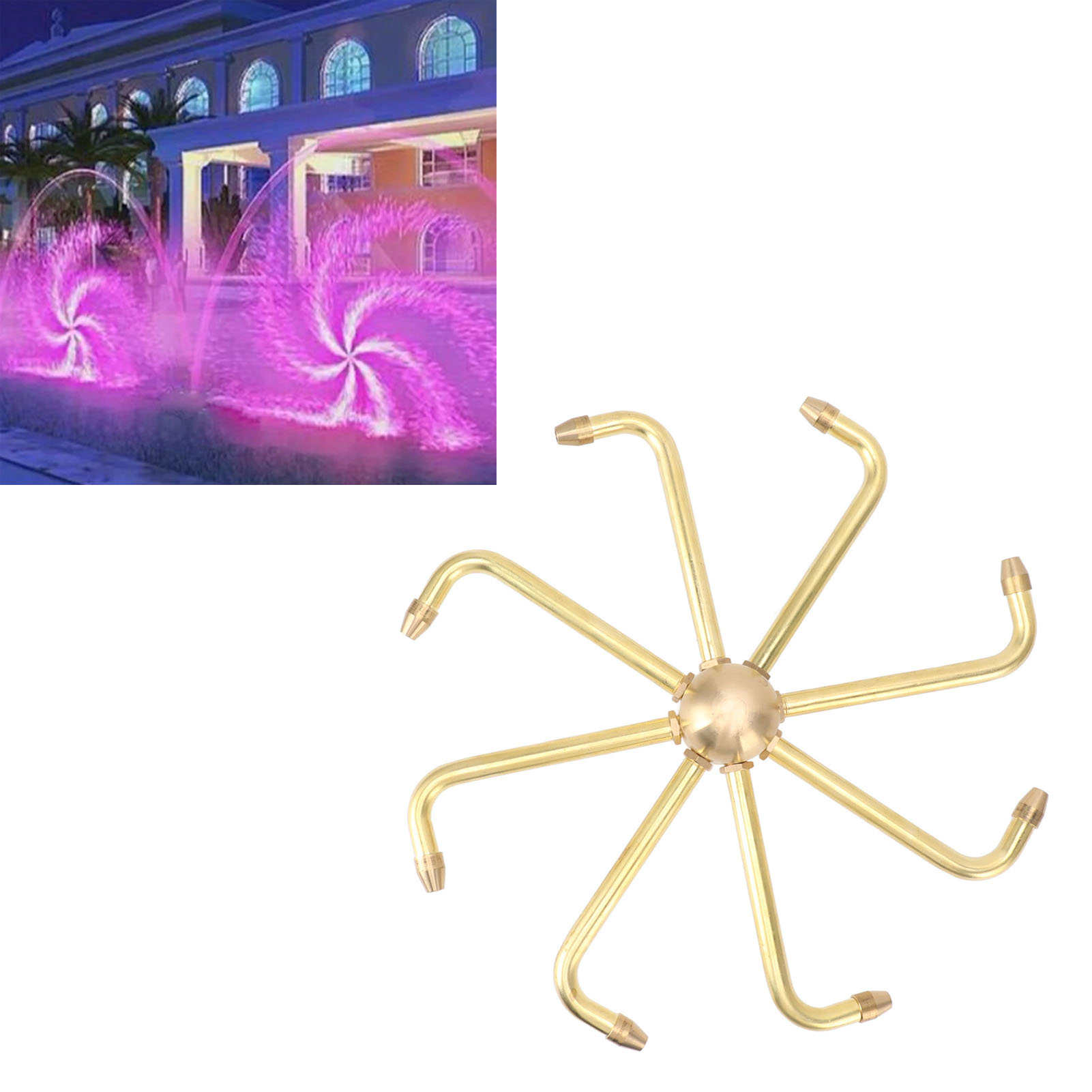 Kupfer-sprinklerkopf In Form Eines Weihnachtskaktus, 8-loch-fächerdüse, Sprinklerkopf Für Gartenteiche Mit Künstlichem Steingarten, 8 Löcher G1,5