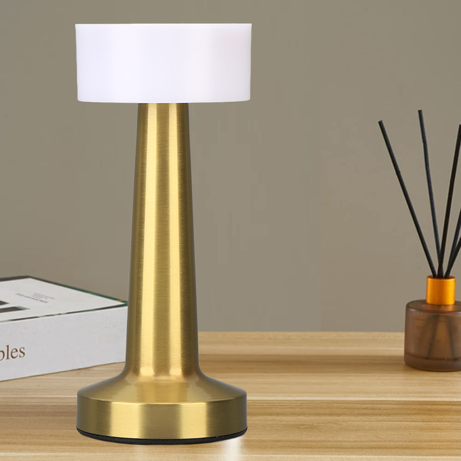 Wiederaufladbare, Kabellose Schreibtischlampe Mit 3 Farbtemperaturen, Einstellbarer Helligkeit Und Touch-bedienung. Geeignet Als Nachttischlampe, Tischlampe, Schlafzimmerlampe, Restaurantlampe Und Cam