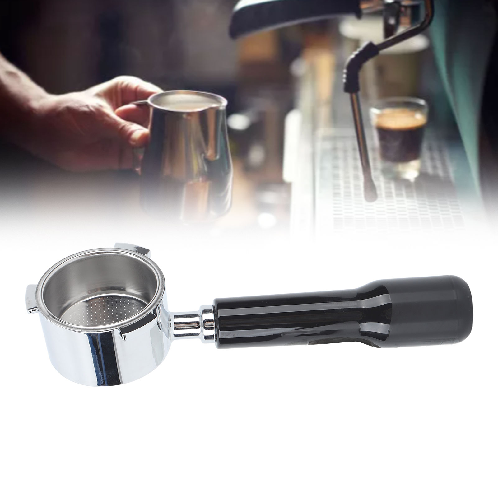 Moderner Und Minimalistischer Dreigriff-kaffeemaschinengriff Aus Edelstahl Und Kunststoff, 51 Mm