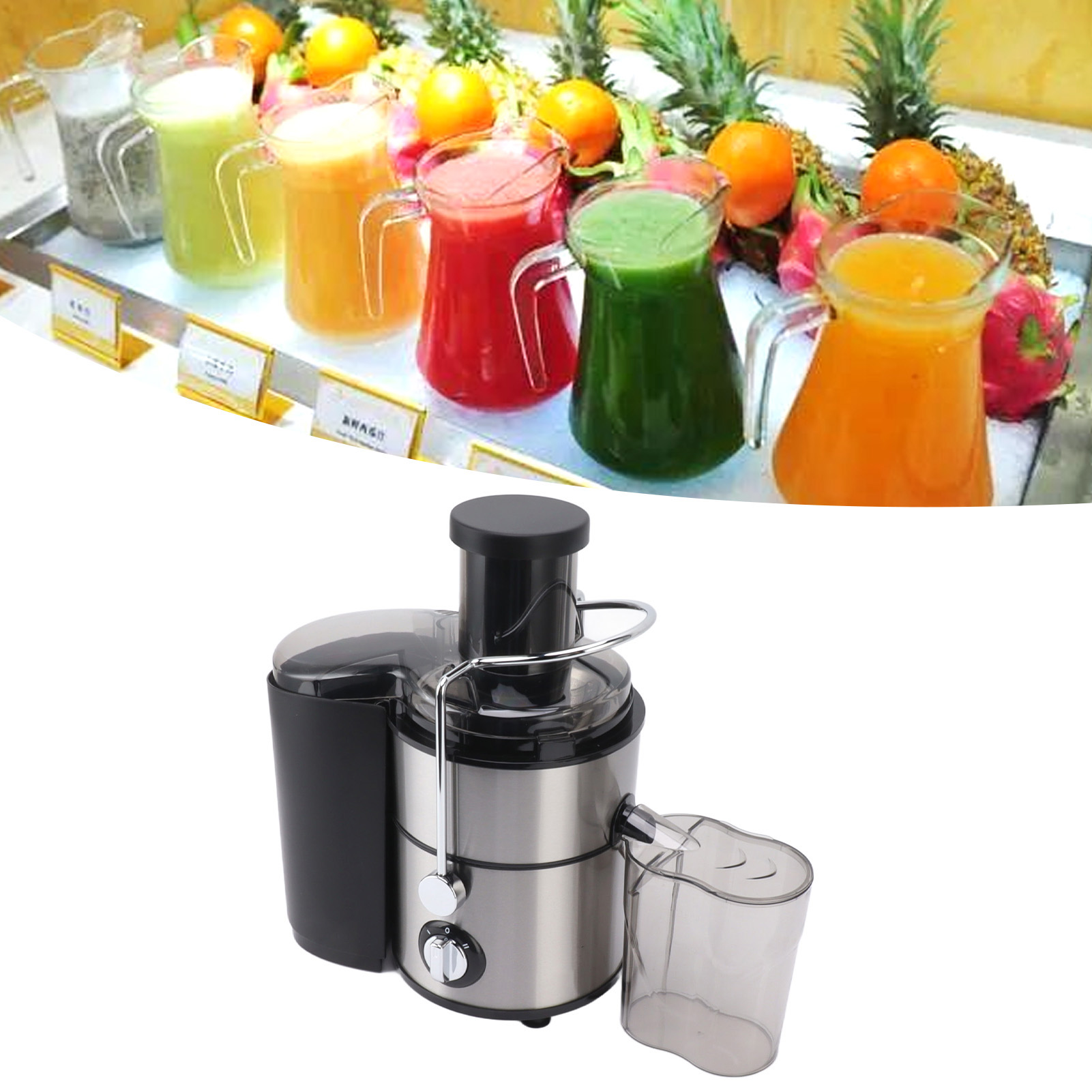 500-w-entsafter Mit Großem Durchmesser, Multifunktional Für Den Haushalt Mit Fruchtfleischtrennung, Vollautomatisch, Leicht Zu Reinigen, Leiser Motor, Bpa-frei, Europäischer Standard 220 V, Silberfarb