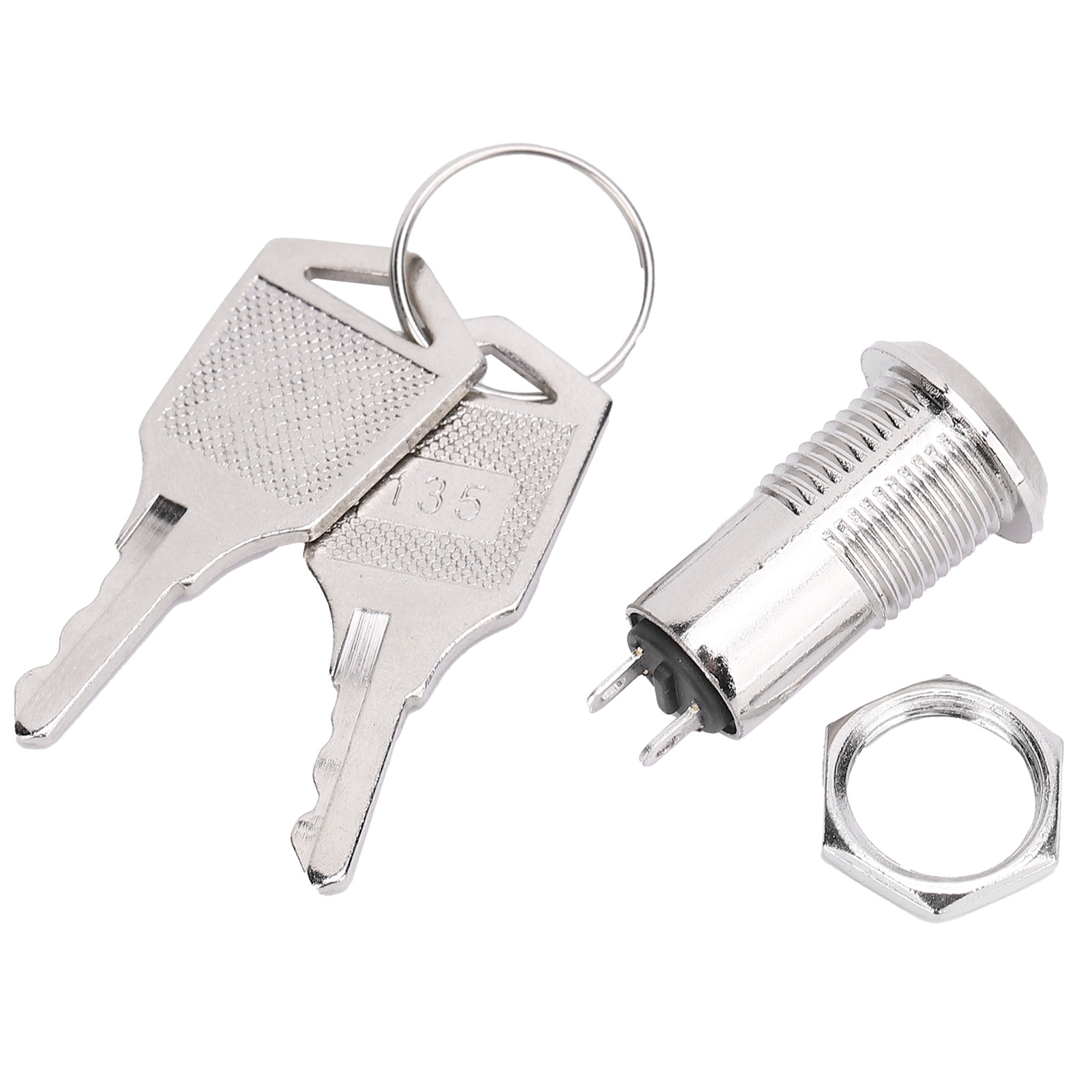 Packung Mit 10 Metall-schlüsselschaltern (12 Mm) Mit Befestigungsmutter, Elektrischer Verriegelung, Doppelter Auszugsfunktion