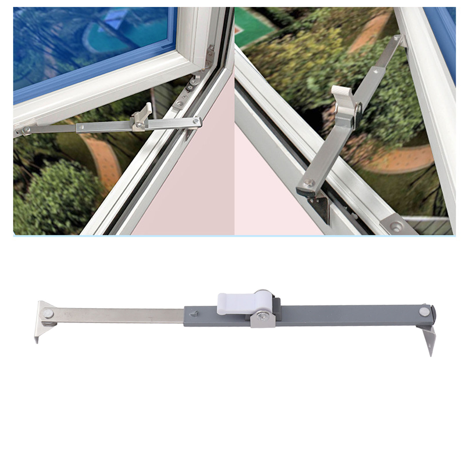 Positionierungsstreben Für Drehkippfenster Aus Aluminiumlegierung Und Pvc, Druckbegrenzer Für Nach Außen Öffnende Fenster, Teleskopstreben, Tür- Und Fensterzubehör, Modell 01