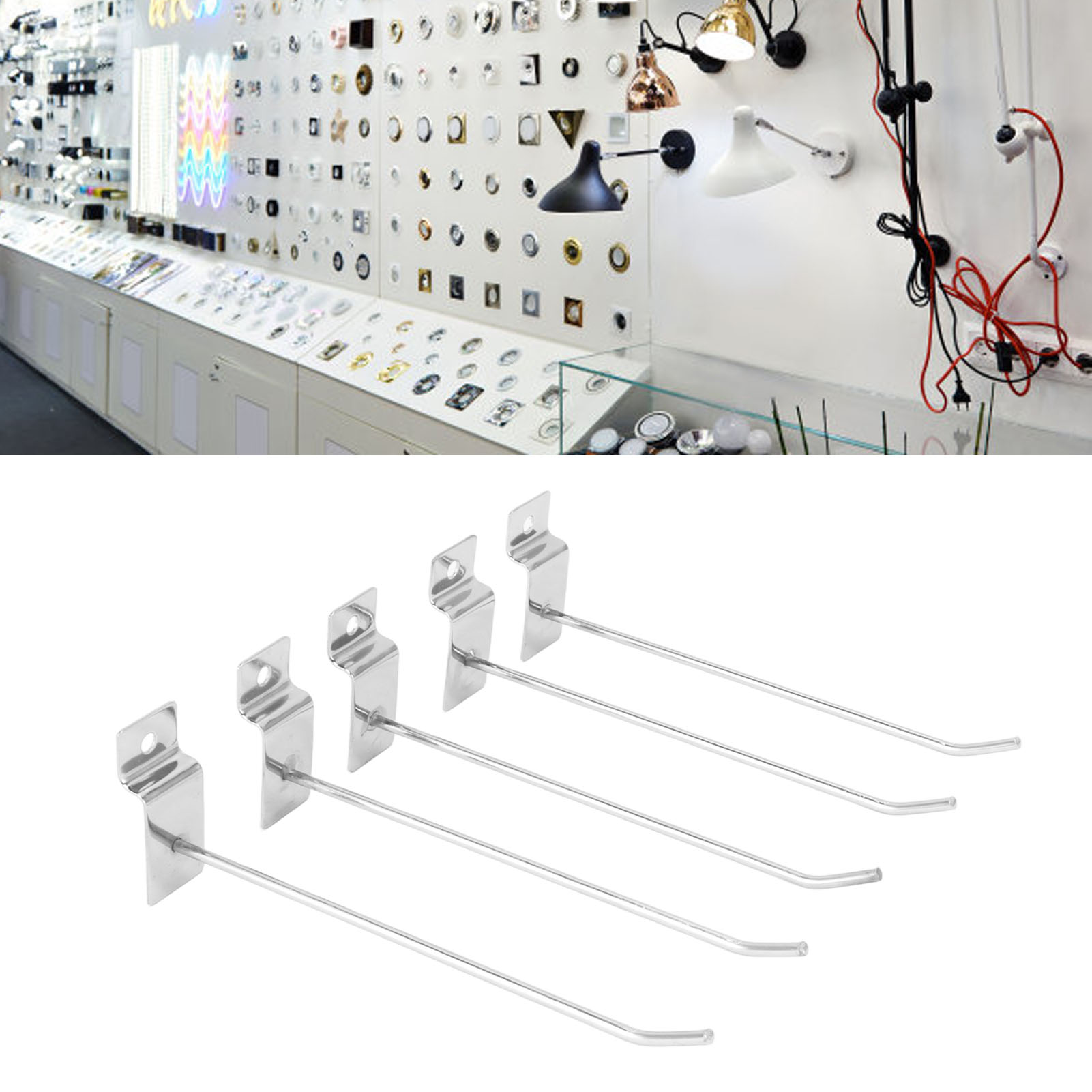 Haken, Clips Und Befestigungselemente Für 15 Cm Aluminiumprofilplatten (50er-packung), Einfache Haken, Haken Für Kleidung Und Accessoires, Haken Für Musterdisplays
