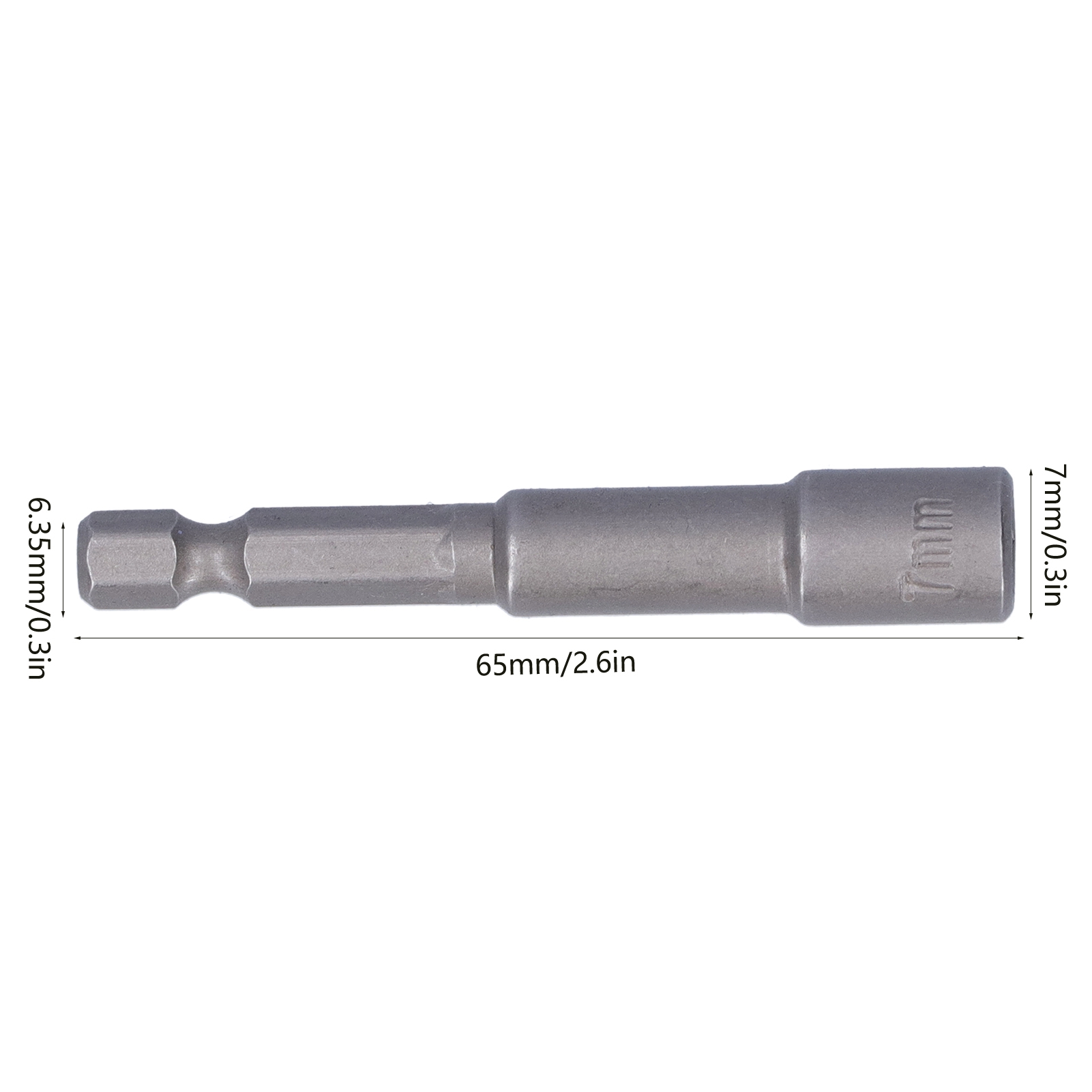 7-mm-sechskant-steckschlüssel Aus Chrom-vanadium-stahl Mit Starkem Magneten Und Hochfester Mutter, Bohrer Für Pistolenbohrer, Steckschlüssel Für Elektrische Drehmomentschlüssel, 10er-packung