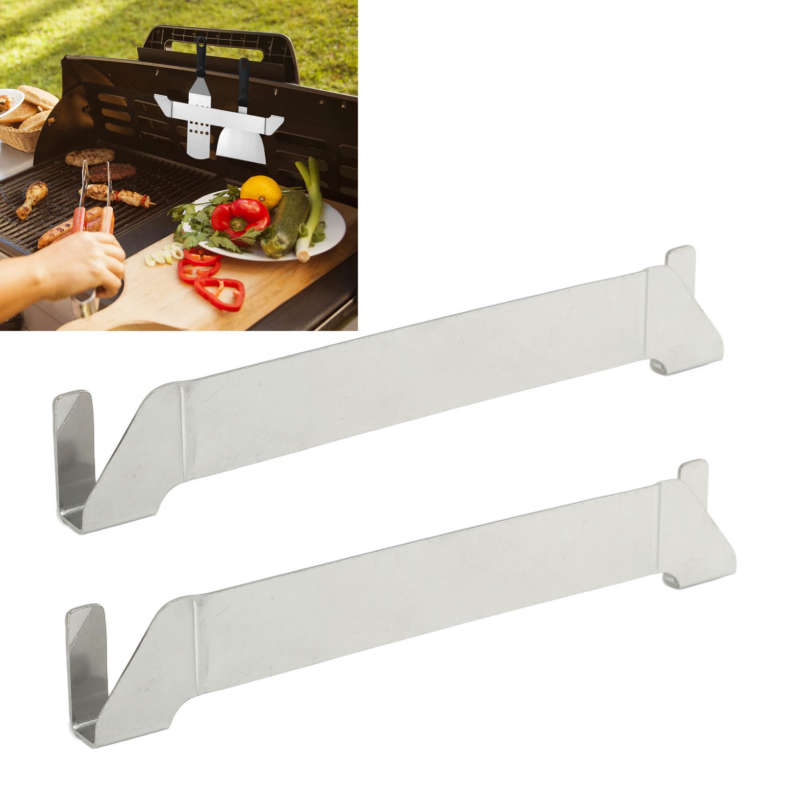 Grillplatte Und Pfannenwenderhalter Aus Edelstahl Für Grillbesteck