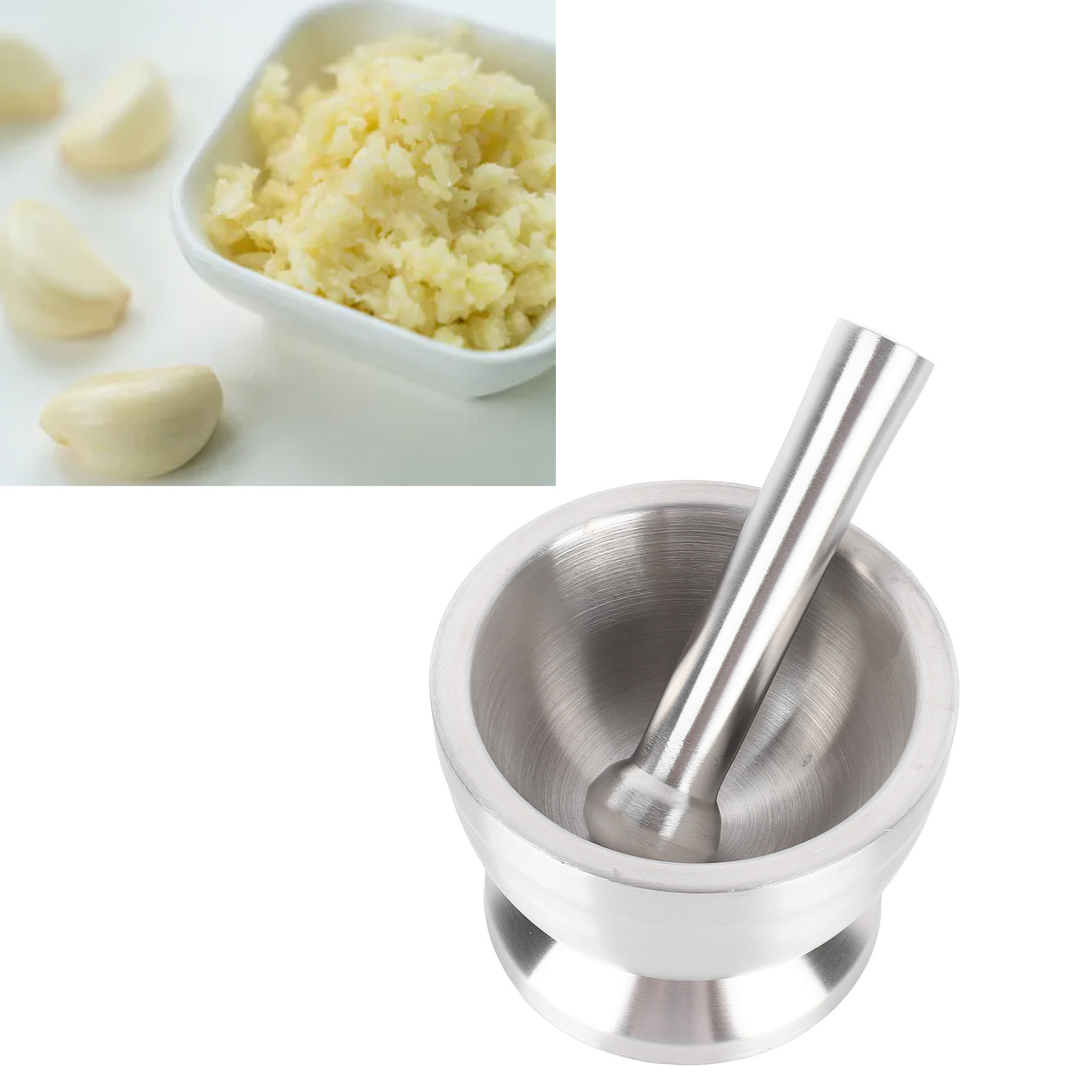 Knoblauchpresse Aus Edelstahl 304 Mit Großem, Separatem Silikondeckel