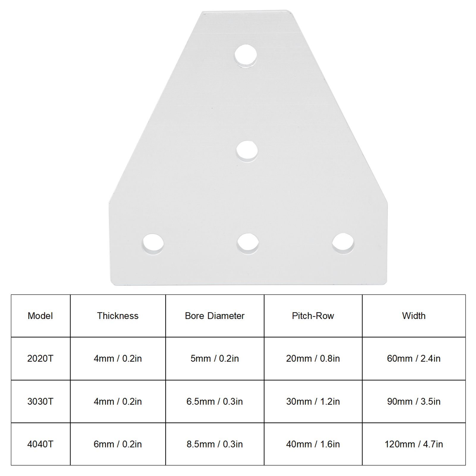 5-loch-aluminium-verbindungsplatte 2020/3030/4040, T-förmige Verstärkungsplatte, Rechtwinklige Verbindung, Typ 4040