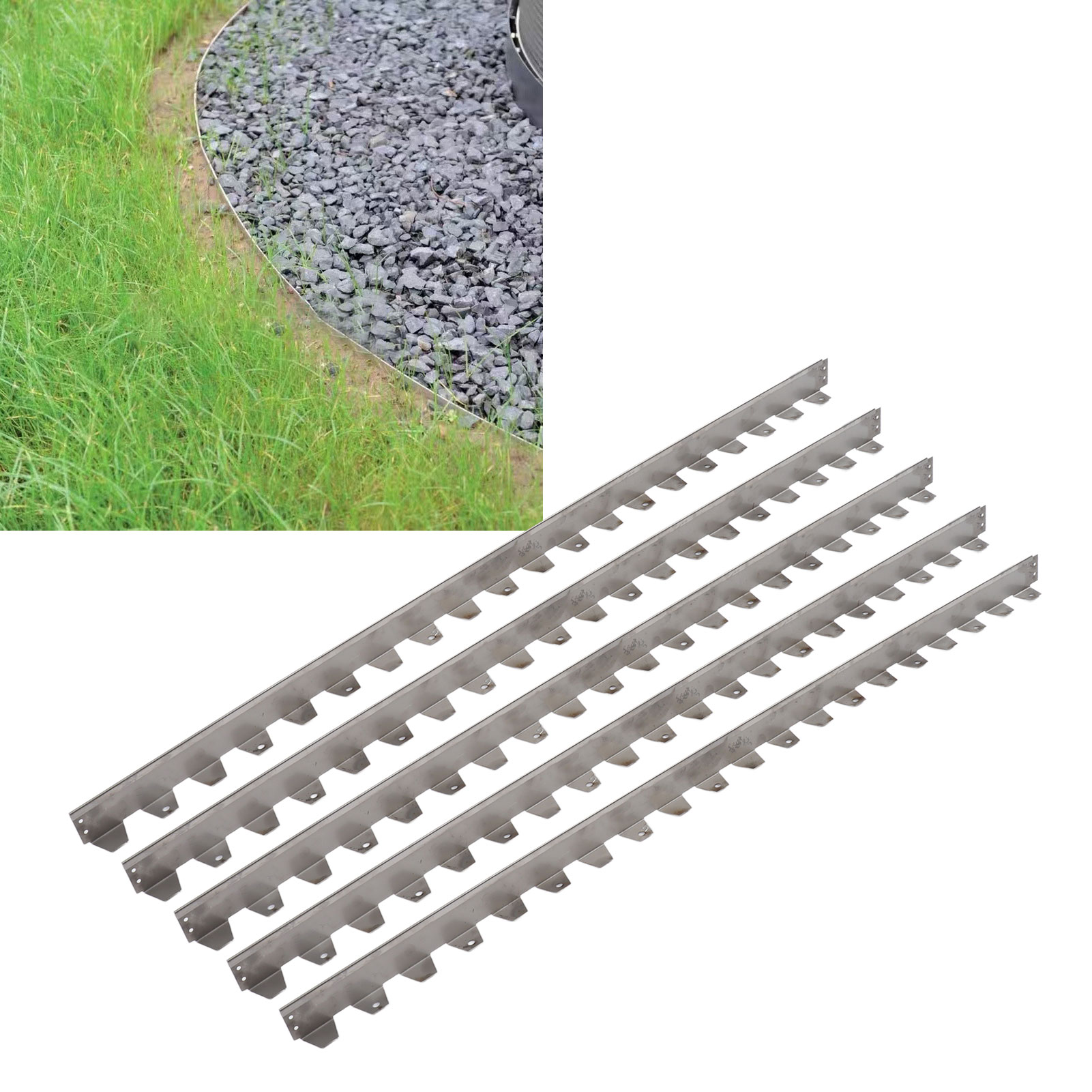 Edelstahl-isolierstreifen Für Gras Und Steine, Grasbarriere Und Wasserrückhalteplatte Für Die Landschaftsgestaltung (50 Mm 30 Mm 1,0 Mm)