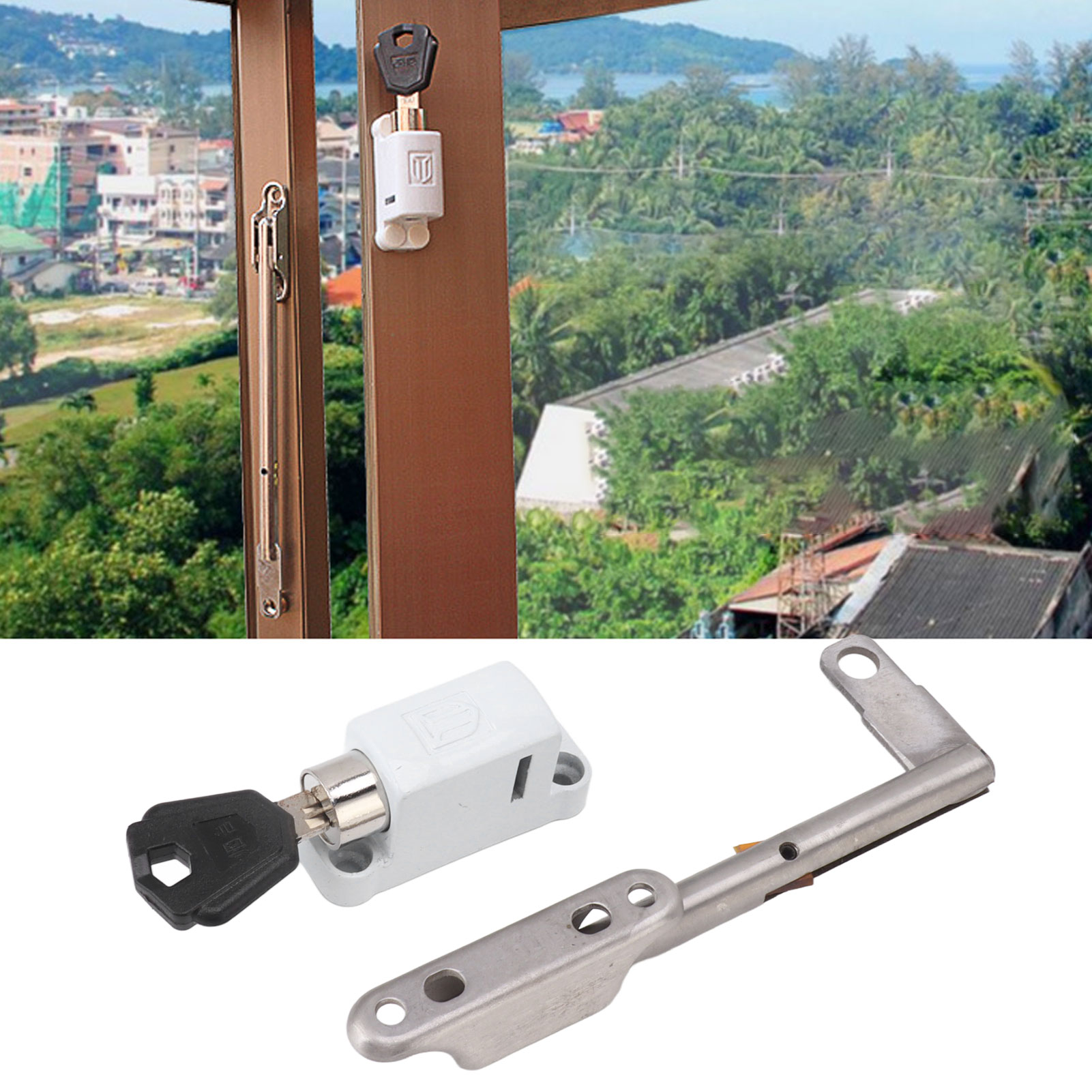 Diebstahlsicherung Für Türen Und Fenster, Windfestes Schloss, Riegelschloss Für Nach Außen Öffnende Fenster, Sicherheitsschloss, Pvc-fenster