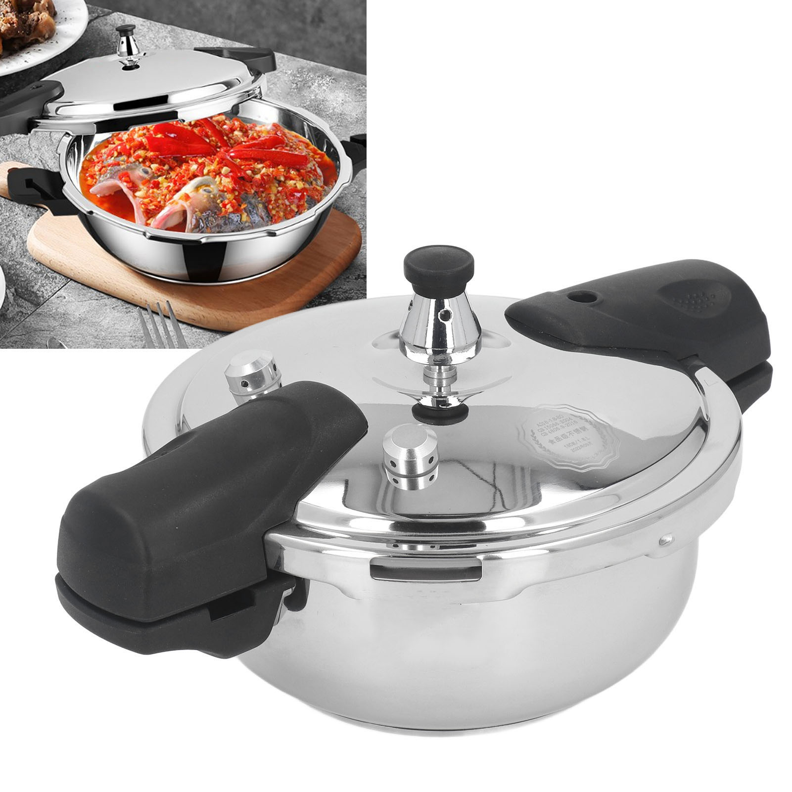 Mini-schnellkochtopf (18 Cm), Edelstahl, Gas-/induktionsgeeignet, Ideal Zum Kochen Von Austern Und Fischköpfen, Mini-schnellkochtopf Für Den Außenbereich