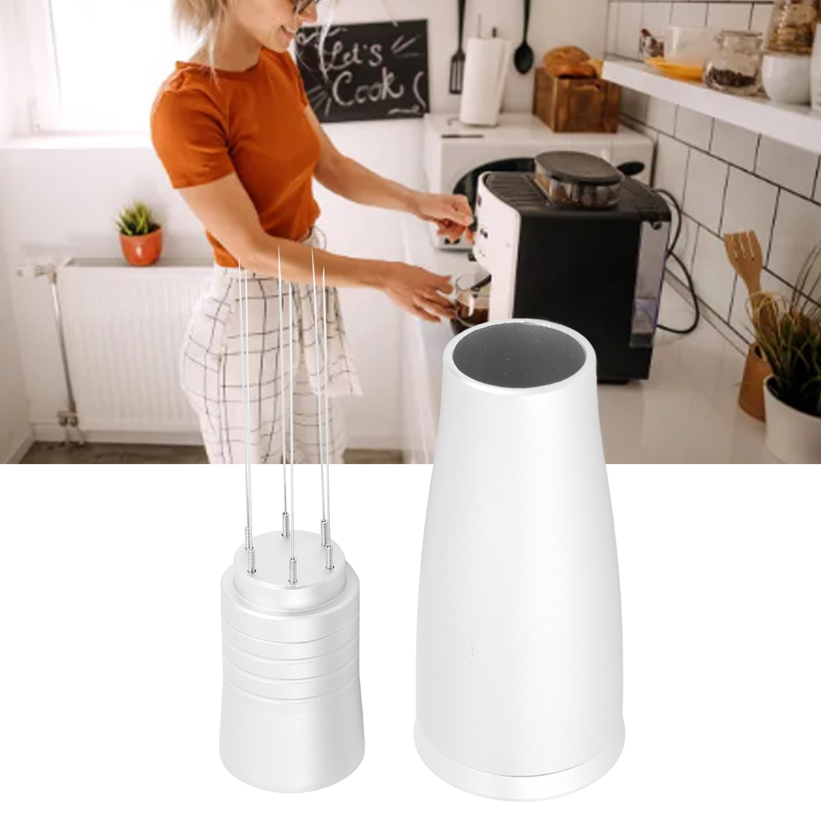 Flacher Kaffeepulver-/schwammspender (silber)