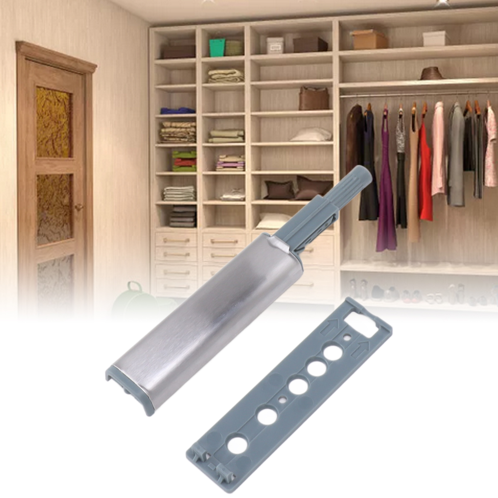 Rückholmechanismus Für Schiebetüren Aus Edelstahl (16 Stück) Für Schränke Und Kleiderschränke - Ohne Griff.