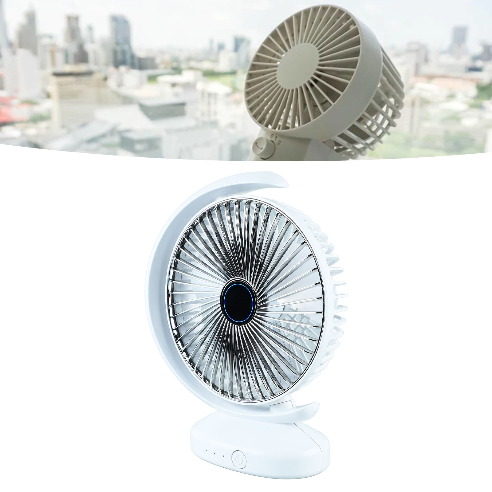 Mini-ventilator Für Schreibtisch/studentenzimmer, Tragbar Und Leise, Mit Usb-anschluss Und Eingebautem Akku. Inklusive Akku.