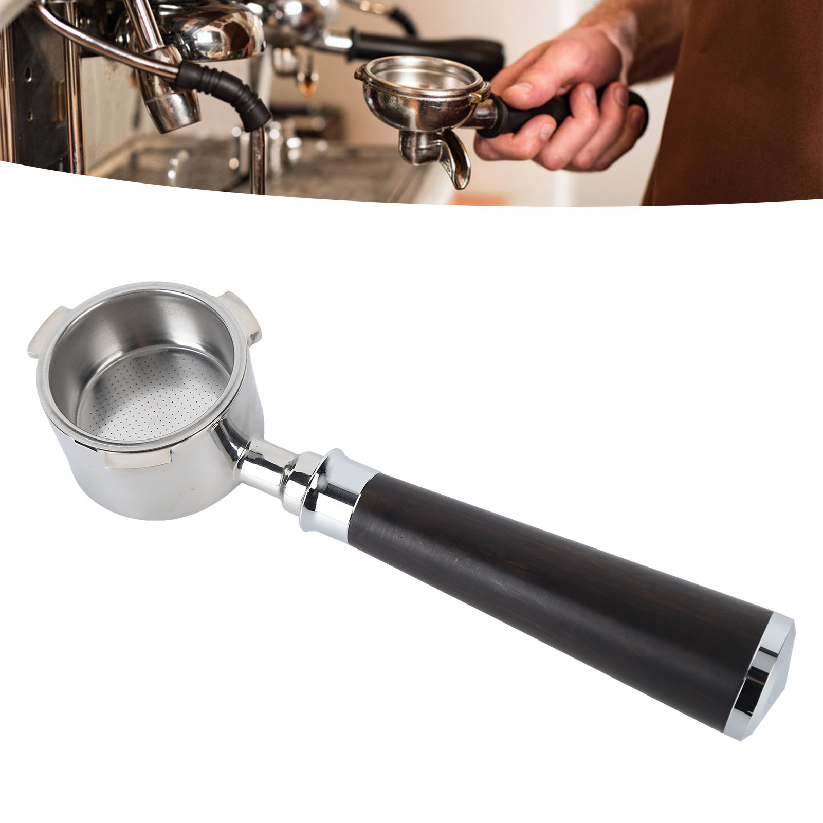 Edelstahlgriff Mit Holzgriffschale, Zubehör Für Kaffeemaschinen, Ausführung C