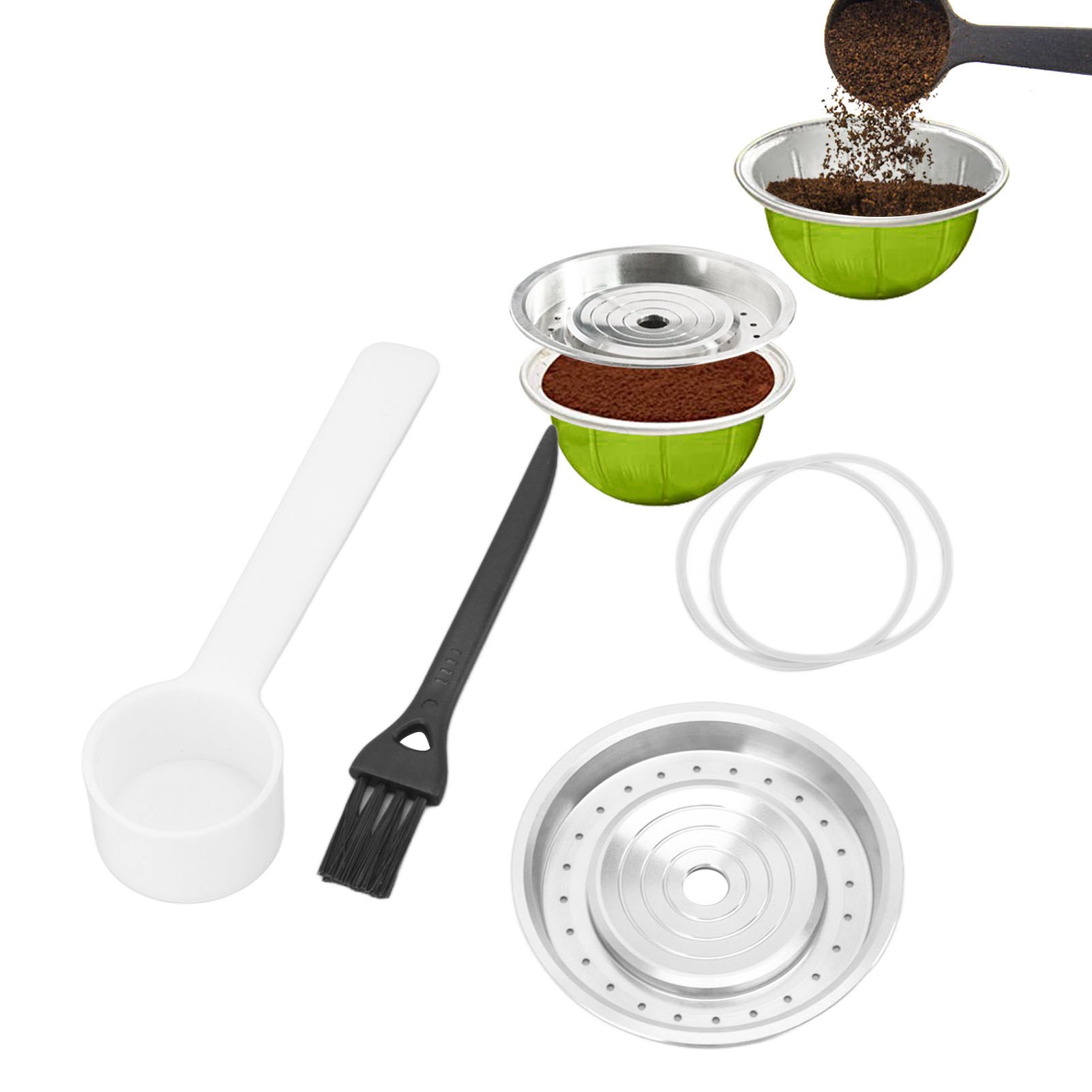 Kompatibel Mit Vertuline-kaffeekapseln, Edelstahldeckeln Und Kaffeekapselgehäusen Aus Edelstahl 304.