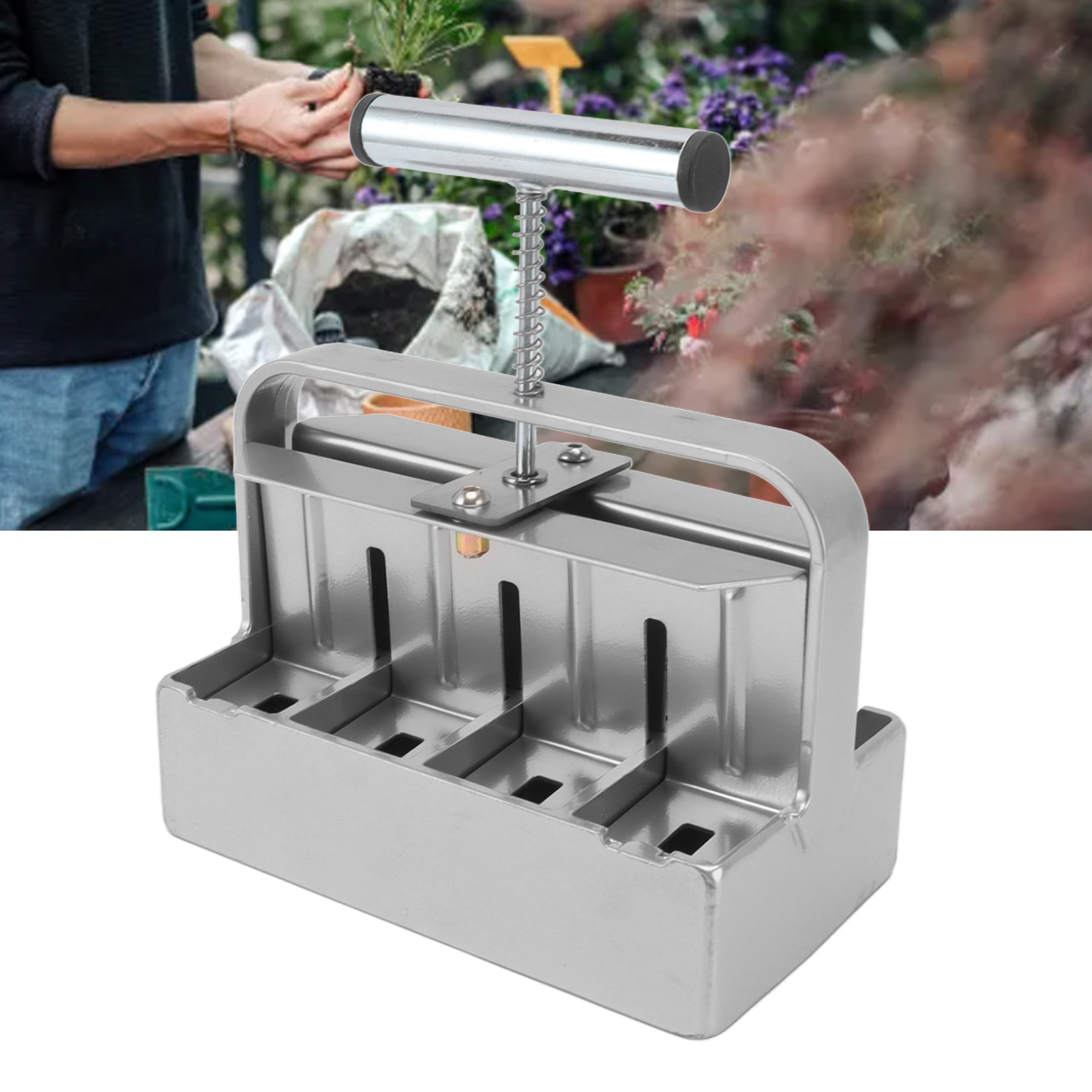 Manuelle Doppelreihen-erdblockform Mit 8 X 4 Cm Großen Erdauffangschalen, Gartenwerkzeugen Und Anzuchtwerkzeugen