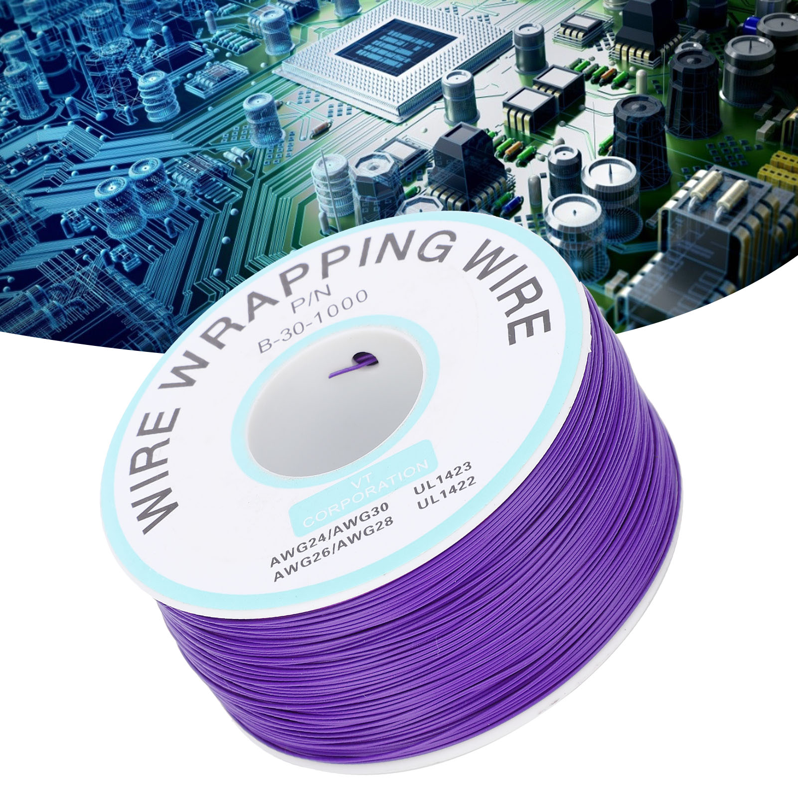 Neue Ok Wire Leiterplatten-jumperleitung / Pcb-jumper / 30 Reiner Kupfer-einzelleiter-elektronikanschlussdraht (lila)