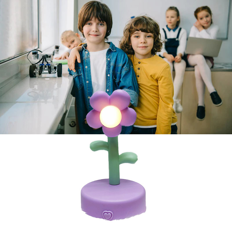 Niedliches Und Bezauberndes Leuchtendes Sonnenblumenspielzeug, Diy-nachtlicht, Bastellampe Aus Butterkleber, Lila.