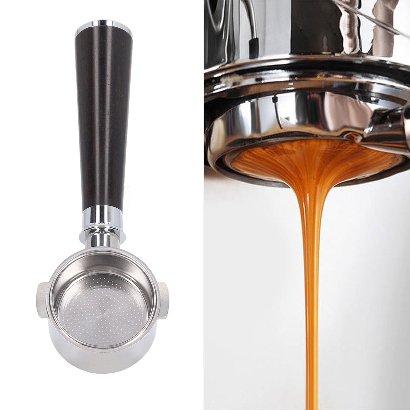 De'longhi 51 Mm Bodenloser Doppelgriff Aus Edelstahl Ec0310, Ausführung In Lila Sandelholzoptik