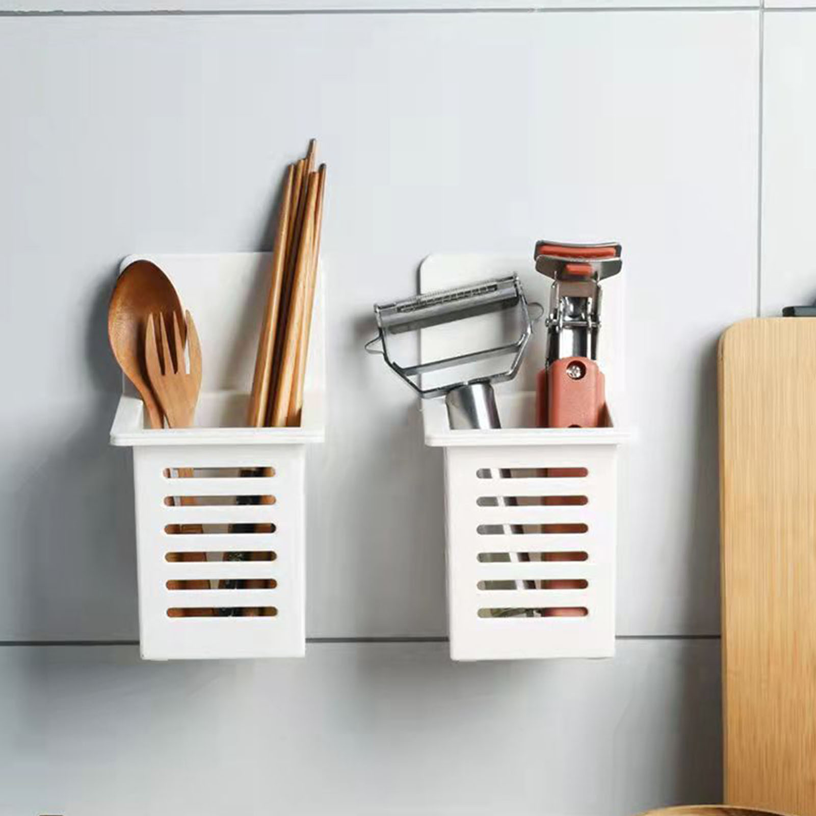 Multifunktionaler, Wandmontierter Essstäbchenhalter, Aufbewahrungsbox Fürs Badezimmer, Bohrfreies Regal