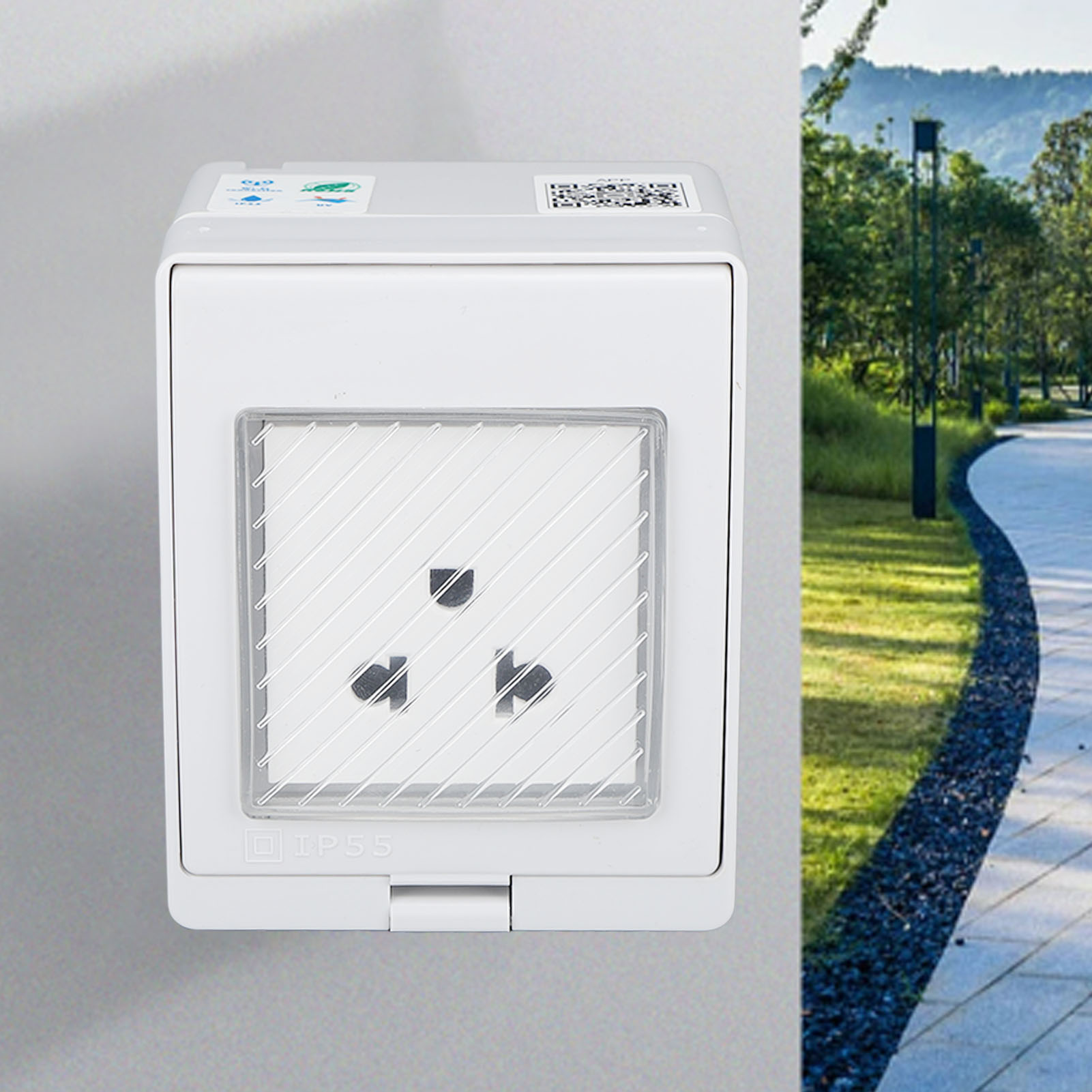 Intelligente Wlan-steckdose, Ip55-wasserdicht, Spritzwassergeschützte Steckdosenleiste Für Badezimmer, Wasserdichte Smarte Außensteckdose Mit Fernbedienung, 100–240 V Sn55-am