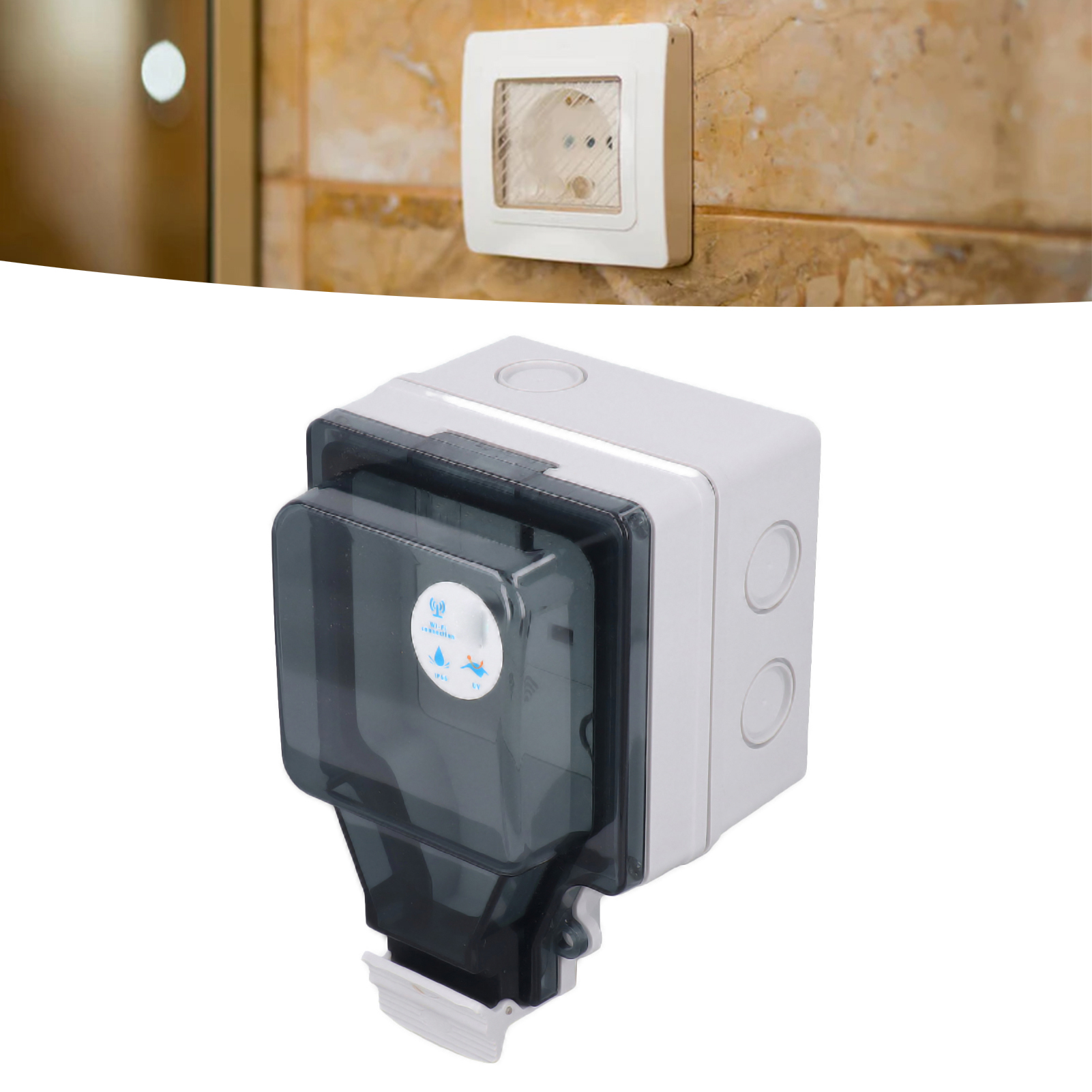 Ip66 Wlan-fähige, Smarte Und Wasserdichte Außensteckdose, Typ 86, Regensicher, 13 A, 110–250 V, Britischer Standard Snw-s