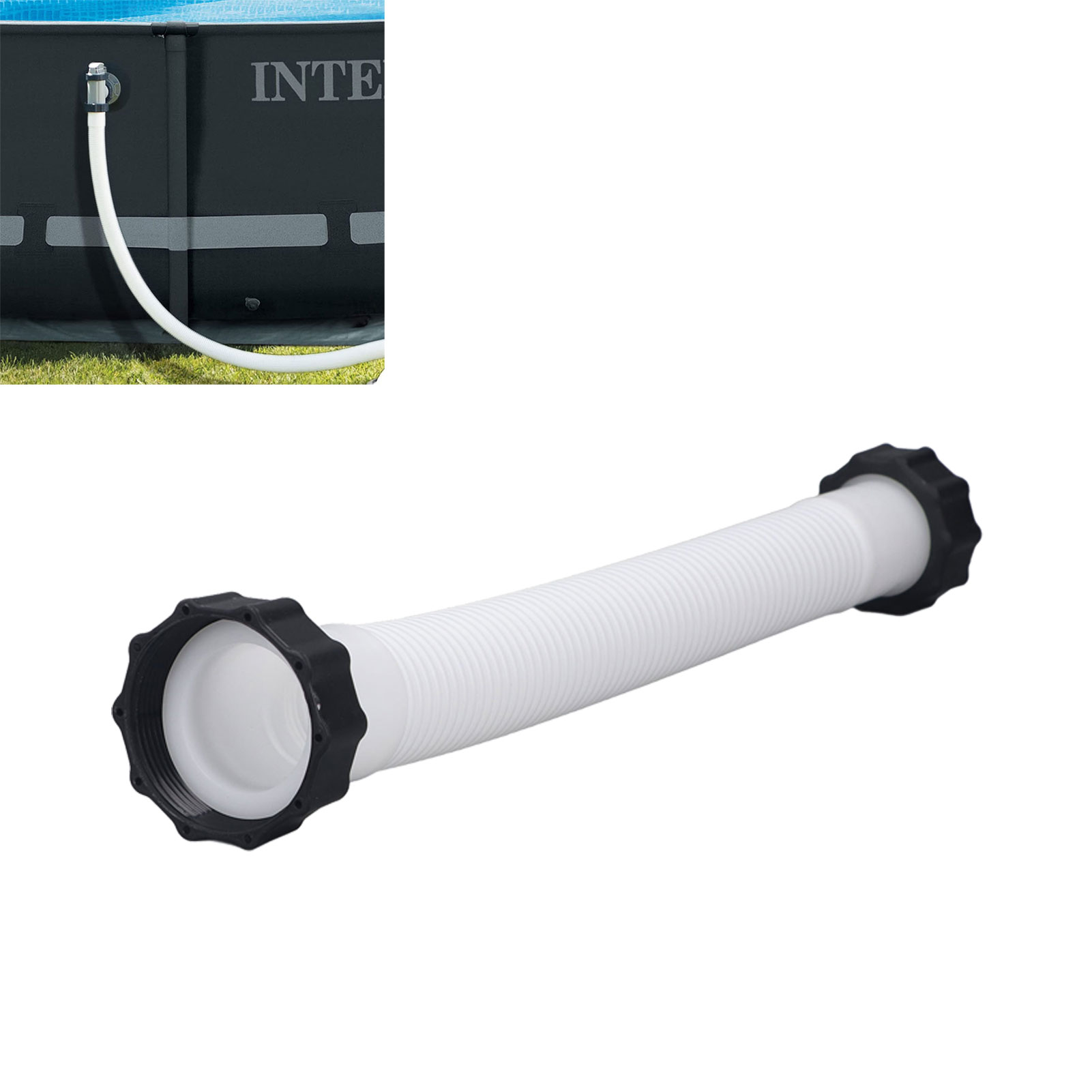 Weißes Intex/bestway Pumpenschlauch- Und Mutternset, Geeignet Für Den Austausch Von Poolschläuchen Mit Einem Durchmesser Von 0,4 M Und Einem Durchmesser Von 1,5 Zoll.