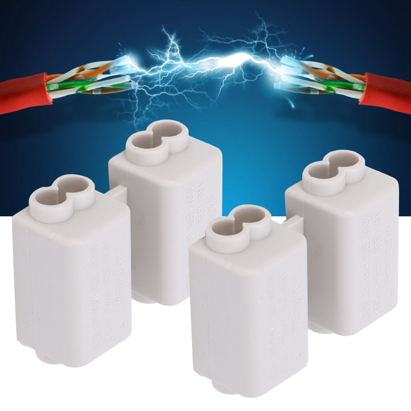 2 Hochleistungs-hauptverteilerklemmen Zk-1306, Zweipolig, T-stecker, 400 V, 60 A