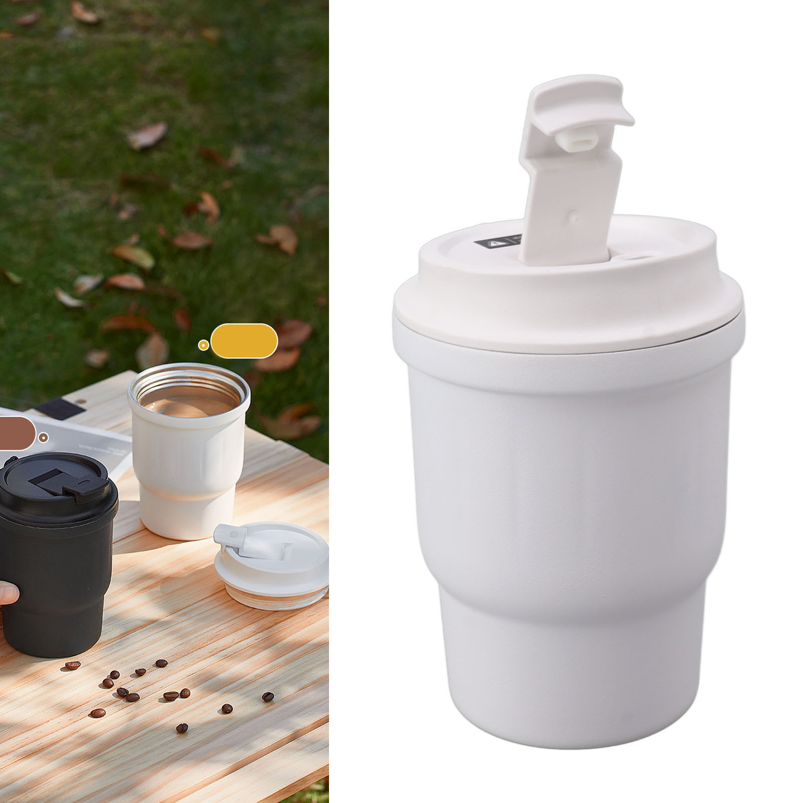 450 Ml Weißer, Isolierter Reisebecher Aus Edelstahl 316