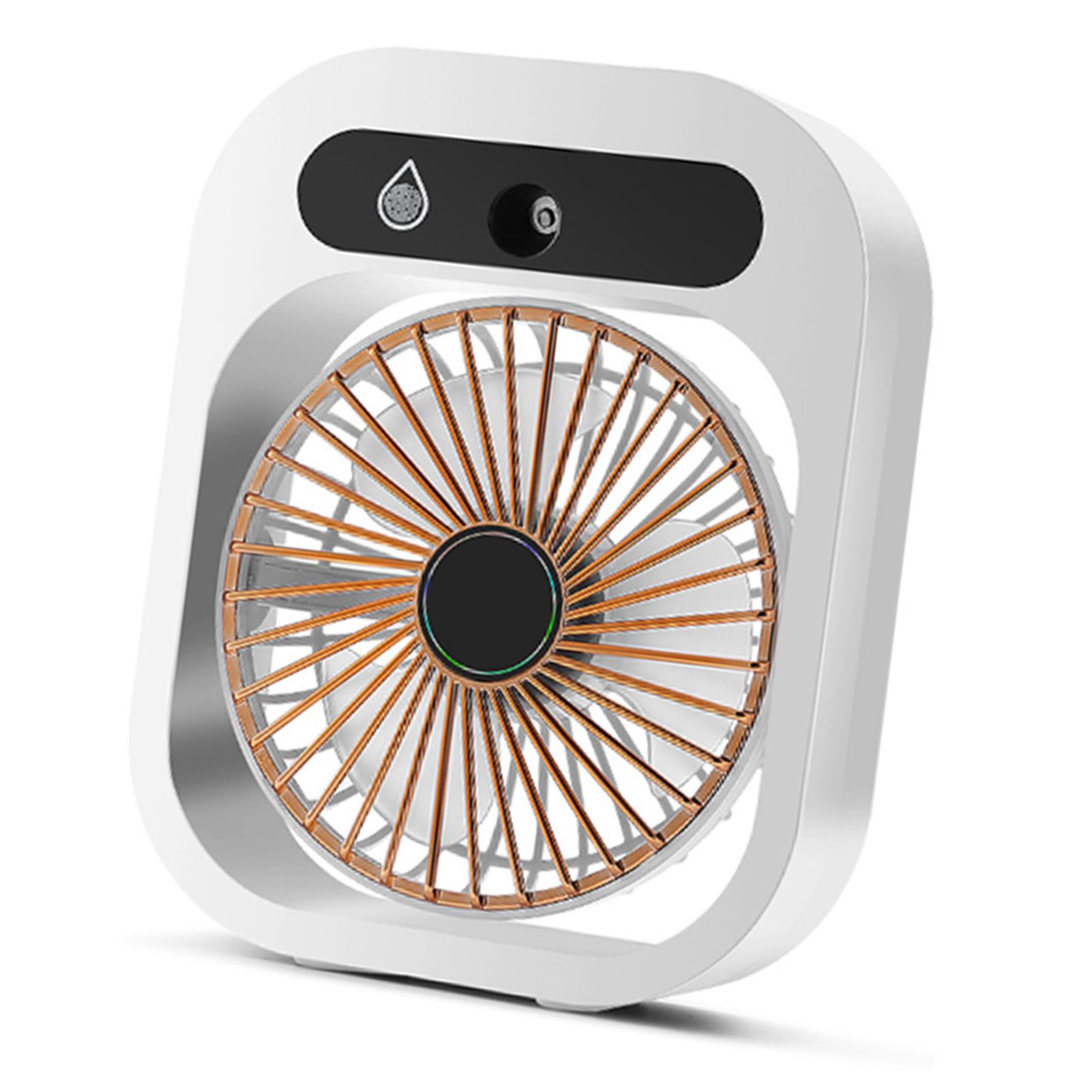 Mini-luftbefeuchter-ventilator Mit Sprühfunktion, Leistungsstarker Usb-anschluss, Leiser, Wiederaufladbarer Mini-luftbefeuchter-ventilator Für Büro/studentenwohnheim, Weiß.