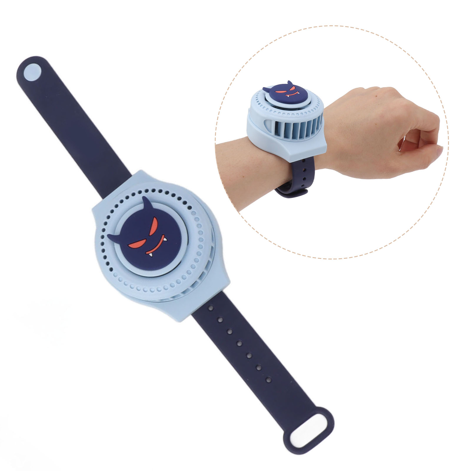 Armbanduhr Mit Cartoon-motiv Und Integriertem, Tragbarem, Per Usb Aufladbarem Mini-ventilator – Geschenk Für Kinder
