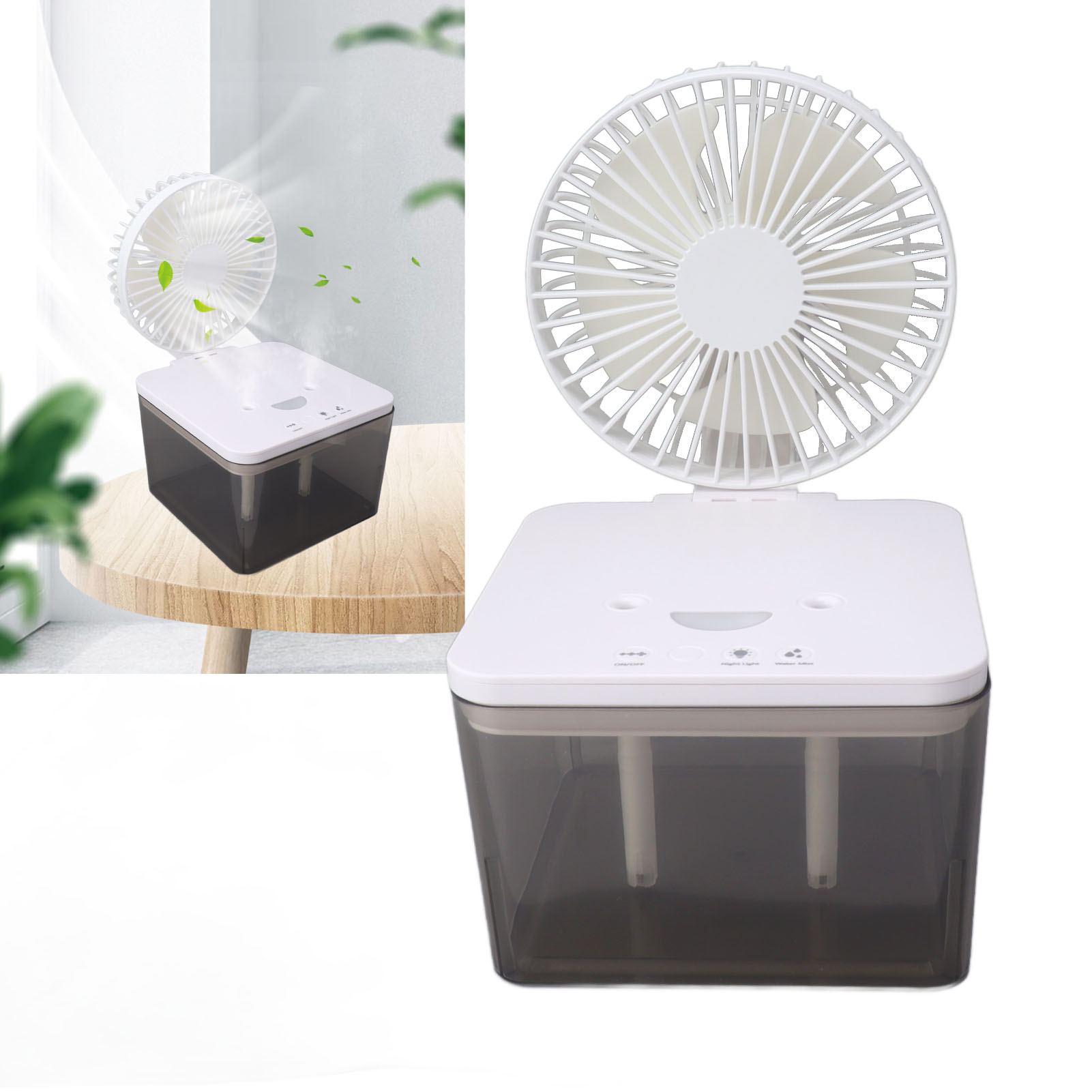Mini-tragbarer, Quadratischer Usb-vernebler, Tischventilator, Großer 4-liter-wassertank, Erfrischender Verneblerventilator, Geeignet Für Arbeit, Reisen, Büro Und Outdoor-aktivitäten.