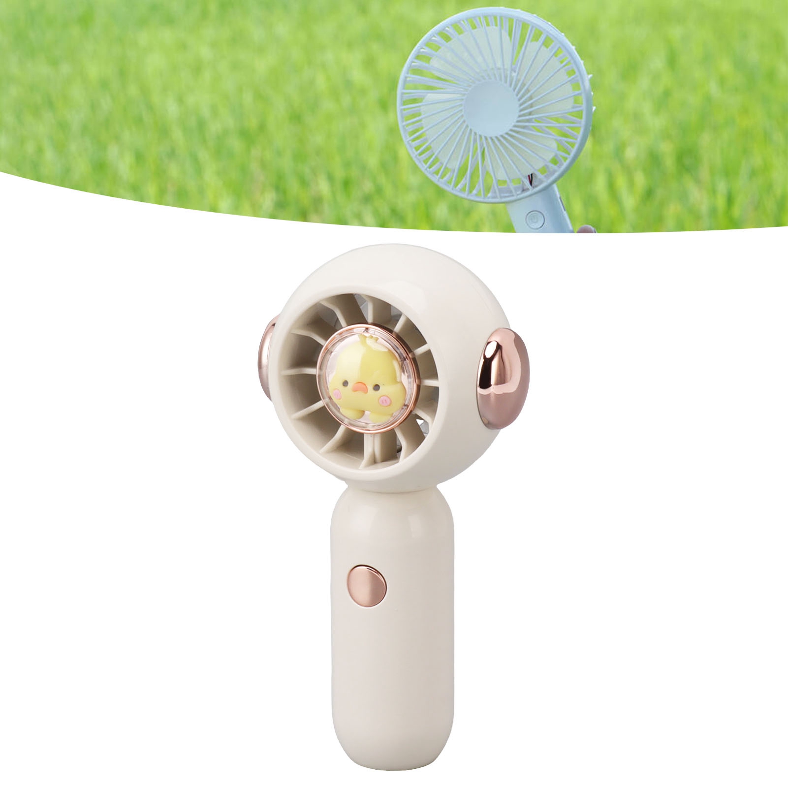 Niedlicher Und Tragbarer Taschenventilator Für Reisen, Studenten, Hoher Luftdurchsatz, Tragbar, Kleiner Ventilator, Usb-wiederaufladbarer Tischventilator Für Studentenwohnheime, Weiß.