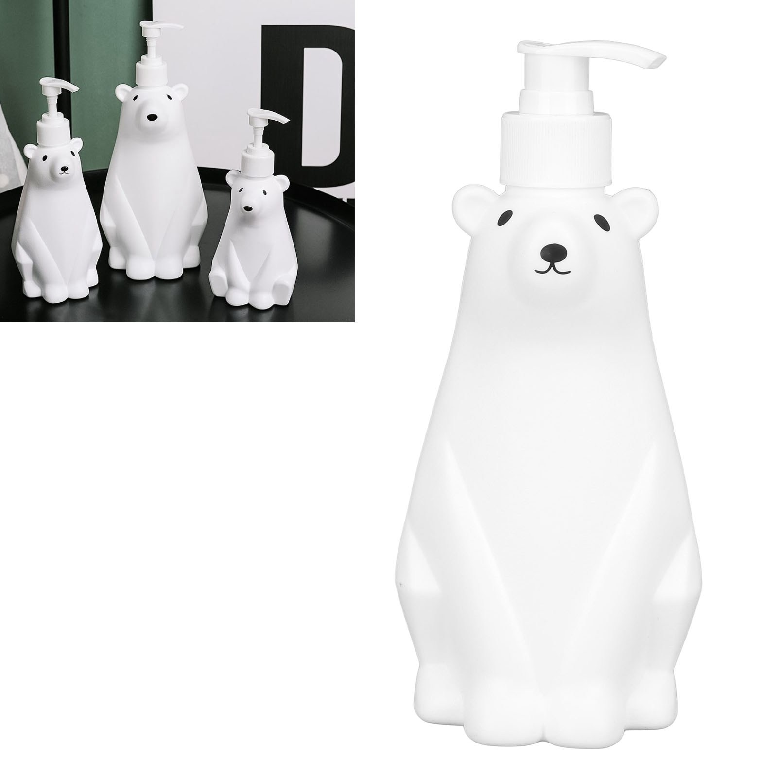 Niedlicher, Eisbärförmiger Pumpspender Für Gesichtsreinigung, Duschgel Und Handseife, Großes Fassungsvermögen (mittlere Größe).