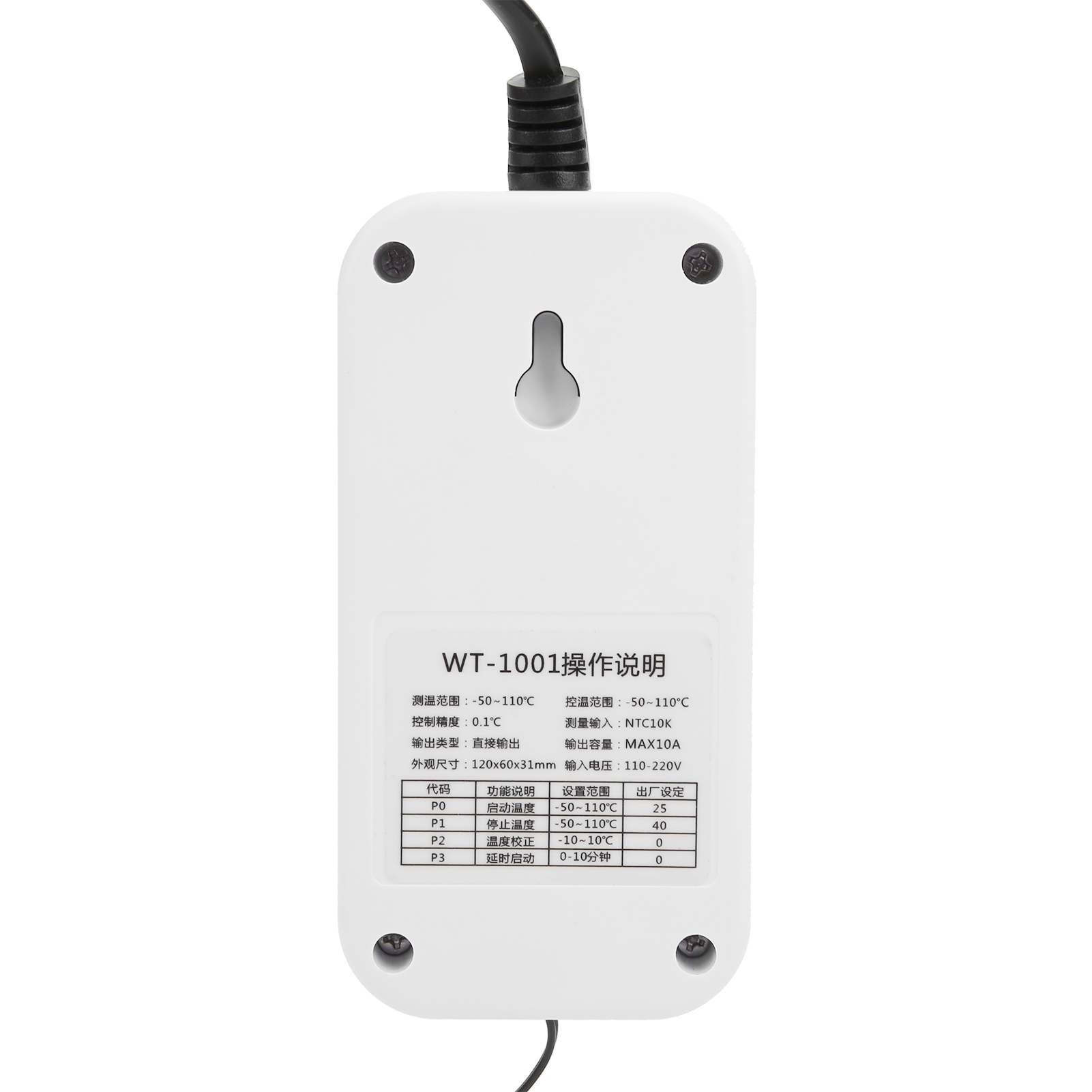 Wt-1001 Intelligenter Digitaler Temperaturregler Mit Einstellbarem Schalter Und 10a 110-220v Temperaturregelungssteckdose (europäischer Standard)