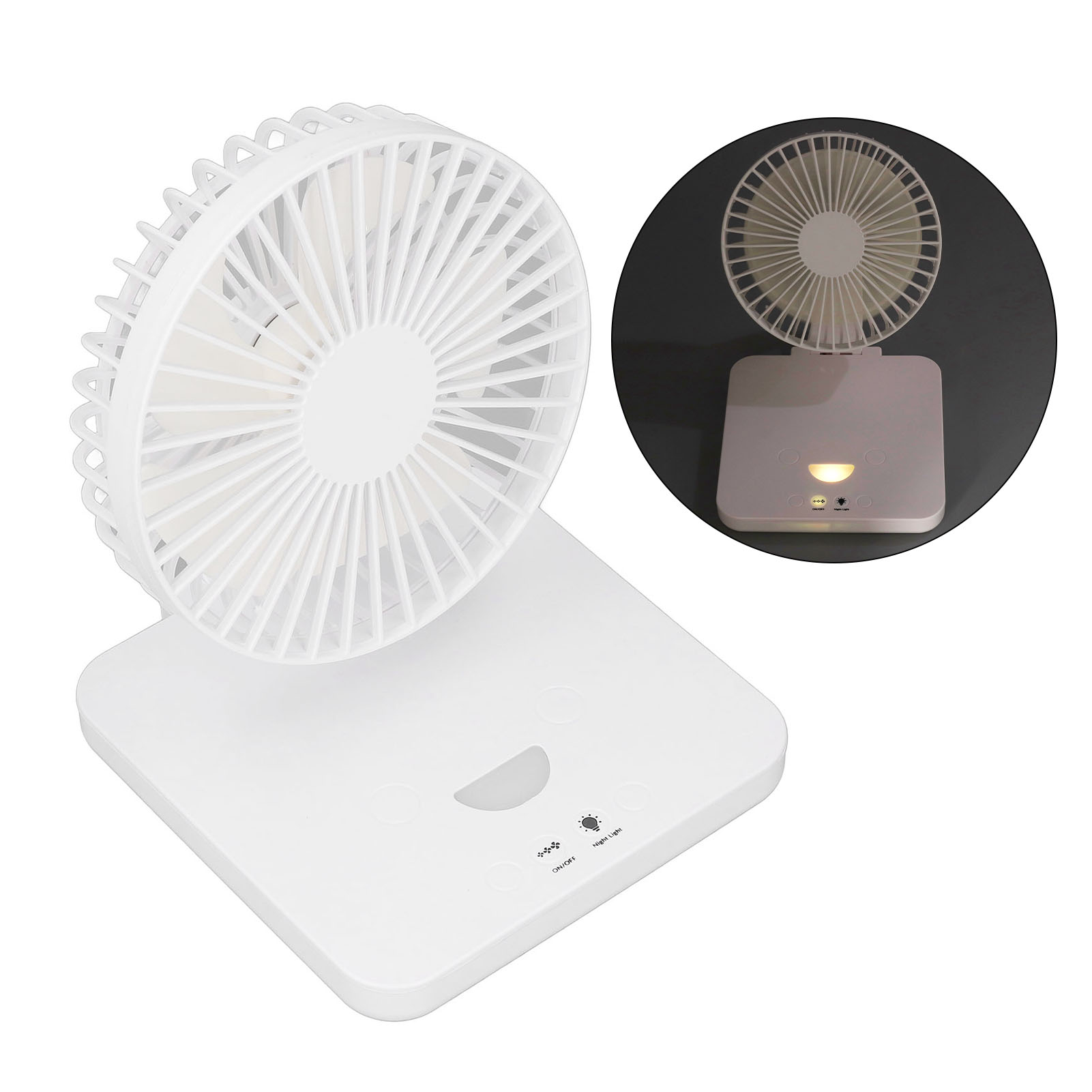 Tischventilator, Usb-aufladbar, Faltbar, Drehbar, Mini-ventilator, Studentenventilator, Nachtlicht Fürs Homeoffice, Tragbarer Und Leichter Elektrischer Ventilator Fürs Studentenwohnheim, Leise.