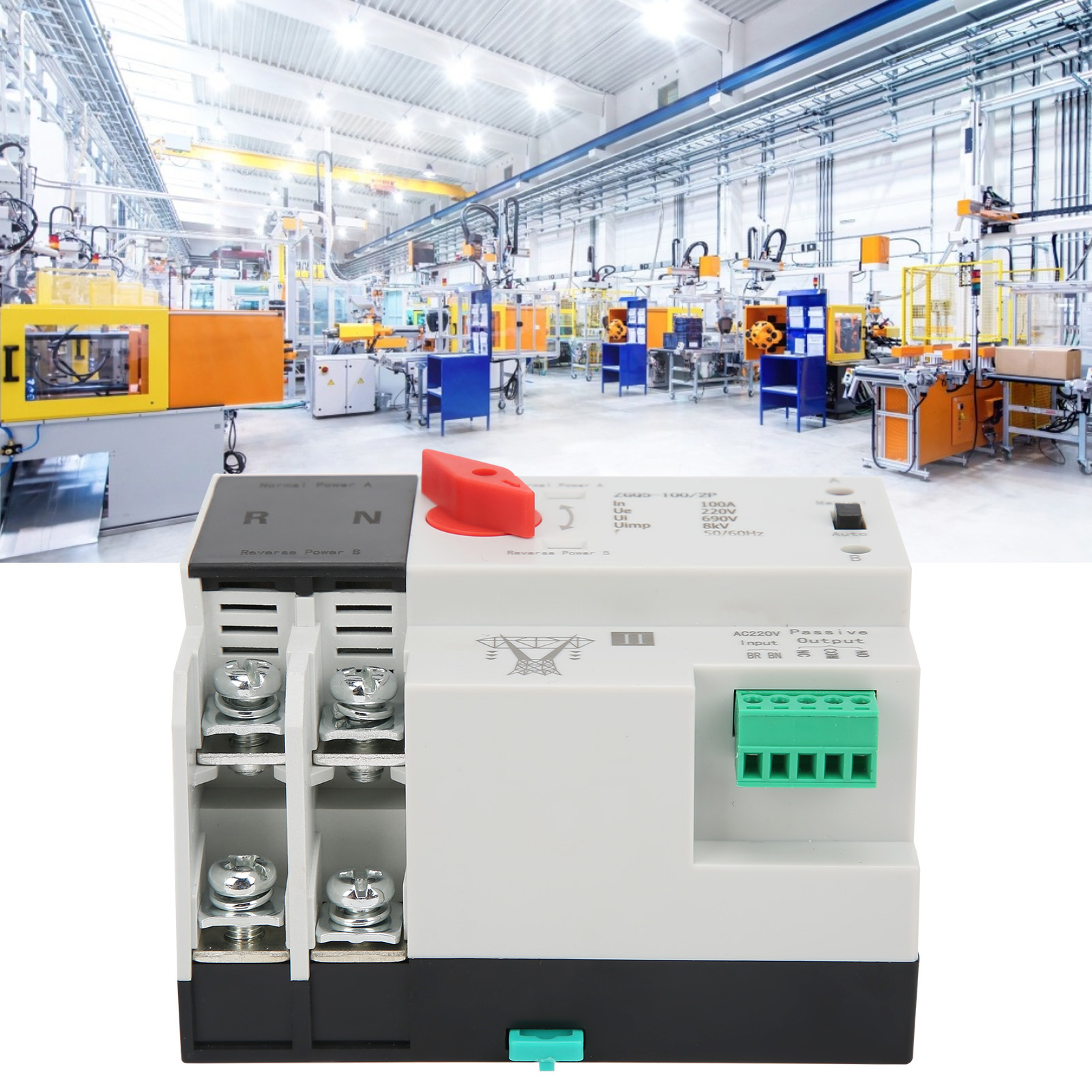 Automatischer 220-v-doppelstrom-umschalter Zgq5-100/2p, Unterbrechungsfreier Bidirektionaler Umschalter, Isolierter Haushalts-konverter