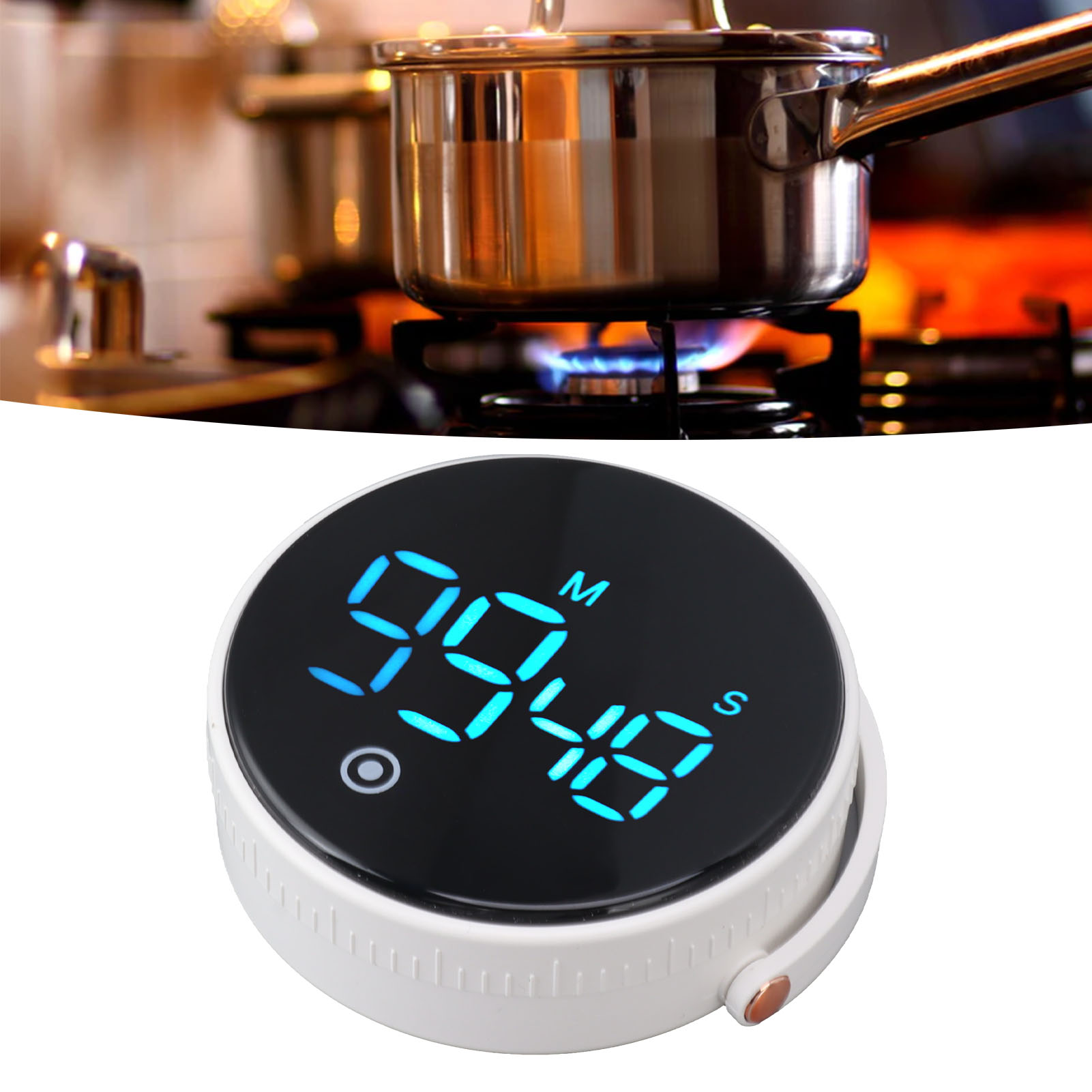 Digitaler Küchentimer, Großes Led-display, Magnetischer Countdown-timer Für Klassenzimmer, Sport-hausaufgaben Von Kindern, Einstellbare Lautstärke, Weiß.