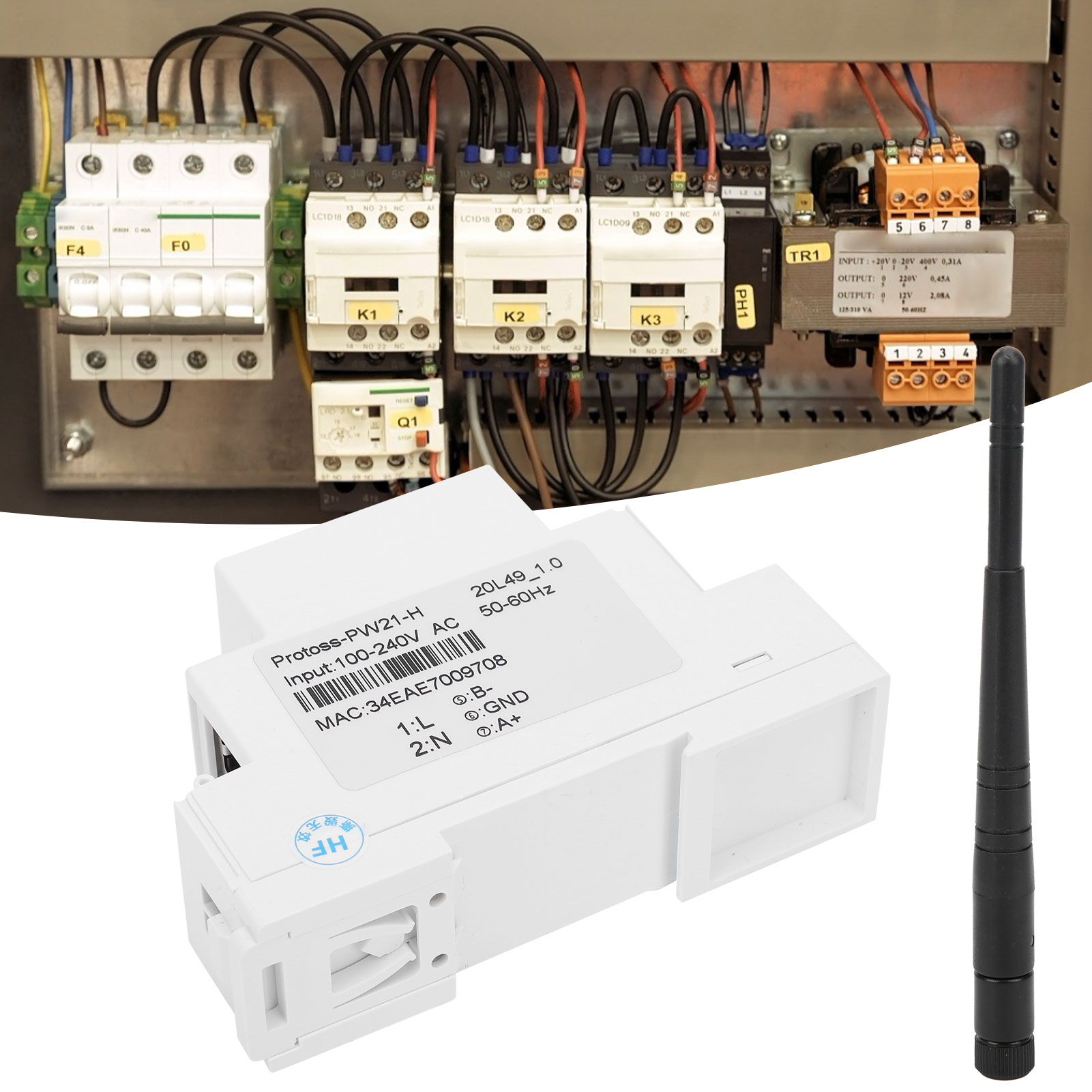 Rs485-seriellserver Zu Wi-fi/ethernet Modbus Tcp/ip, Netzteil 100–240 V