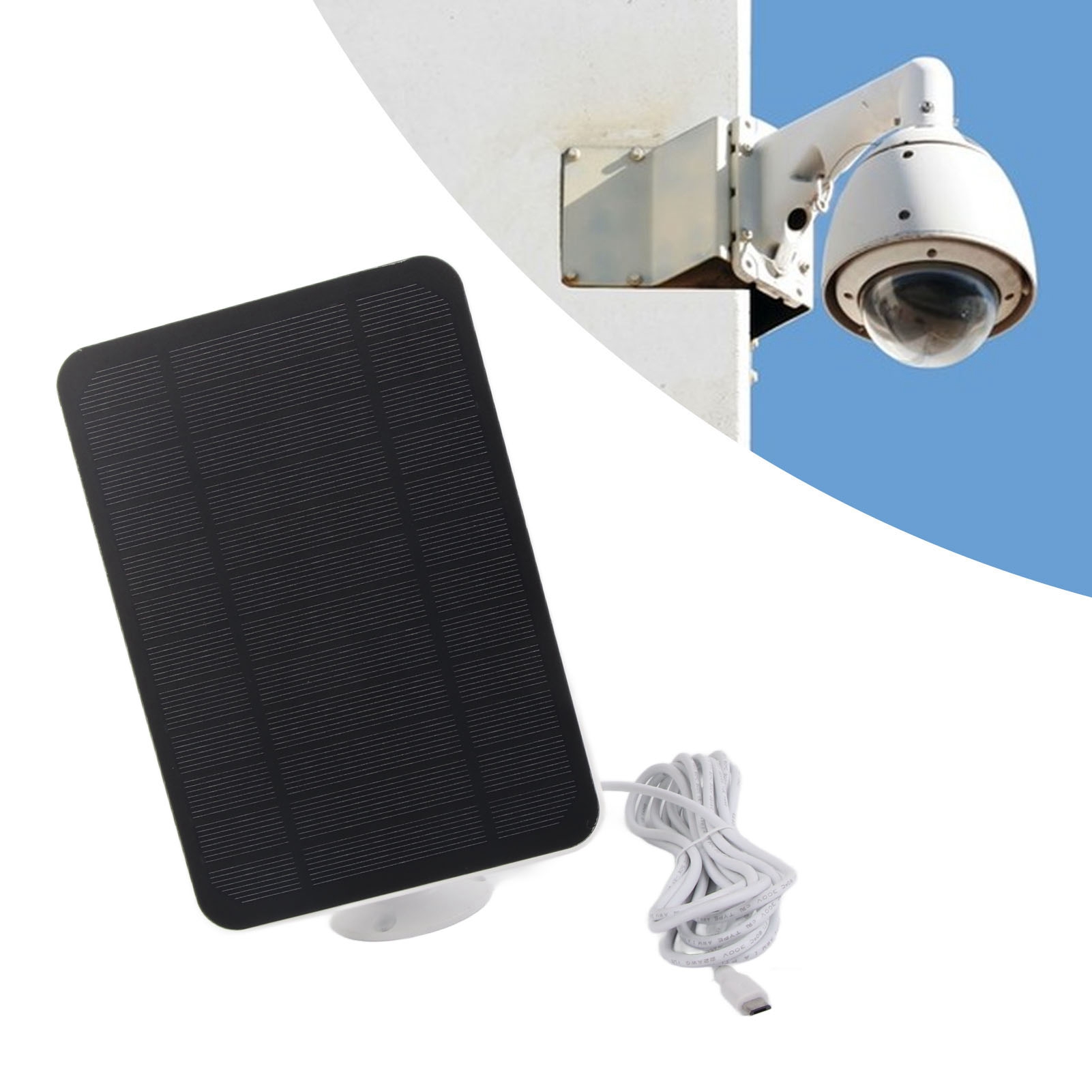 Stromsparende 4w 5v Video-türklingel, Kompatibel Mit Arlo, Ring, Eufy Und Blink, Solarladepanel, Weißer Solarmonitor Für Den Außenbereich