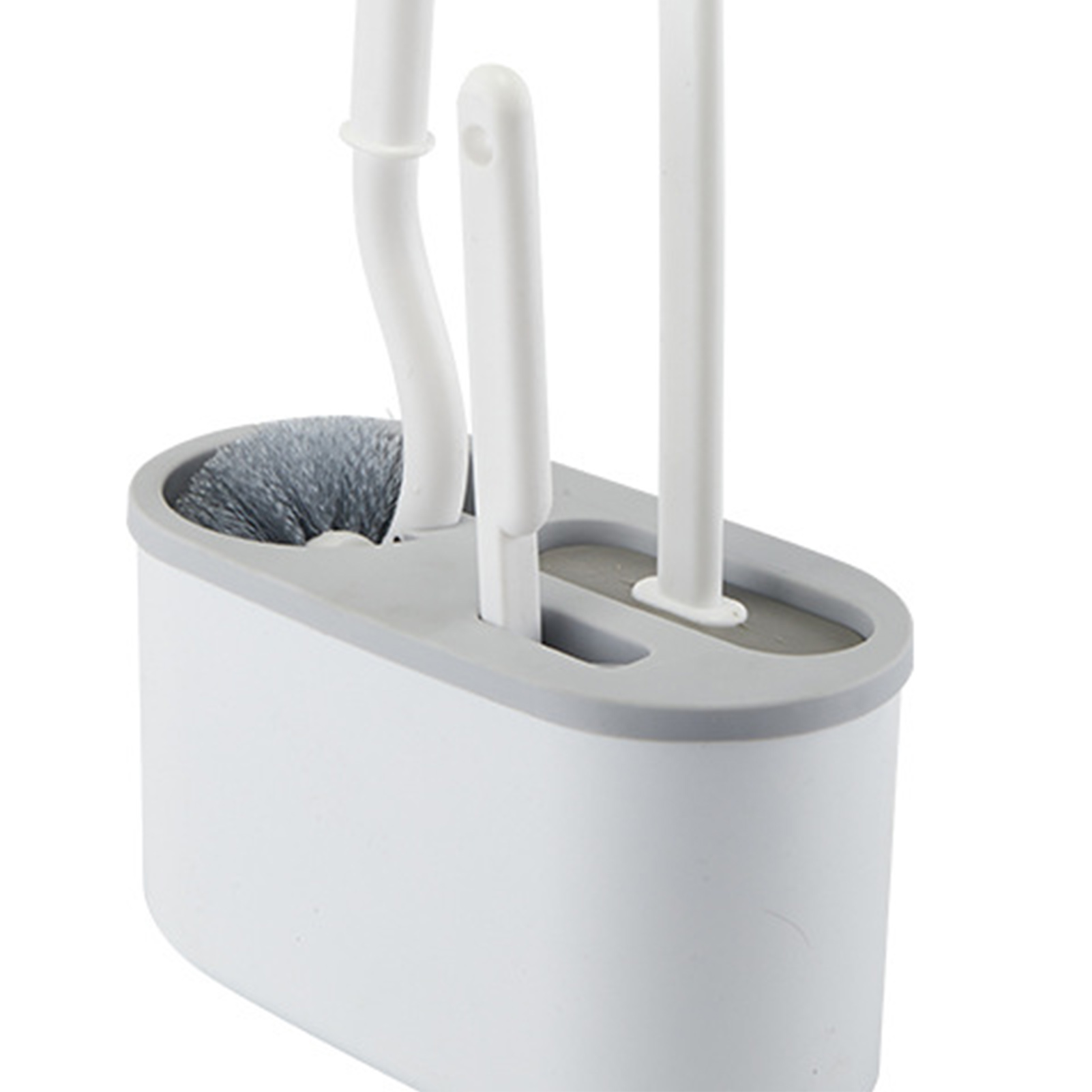 Set Japanischer Wand-wc-bürsten, Badezimmerbürste Ohne Tote Winkel, Langer Griff, Weiche Borsten, Reinigungsbürste, Täglicher Toilettenartikel, Weiß.