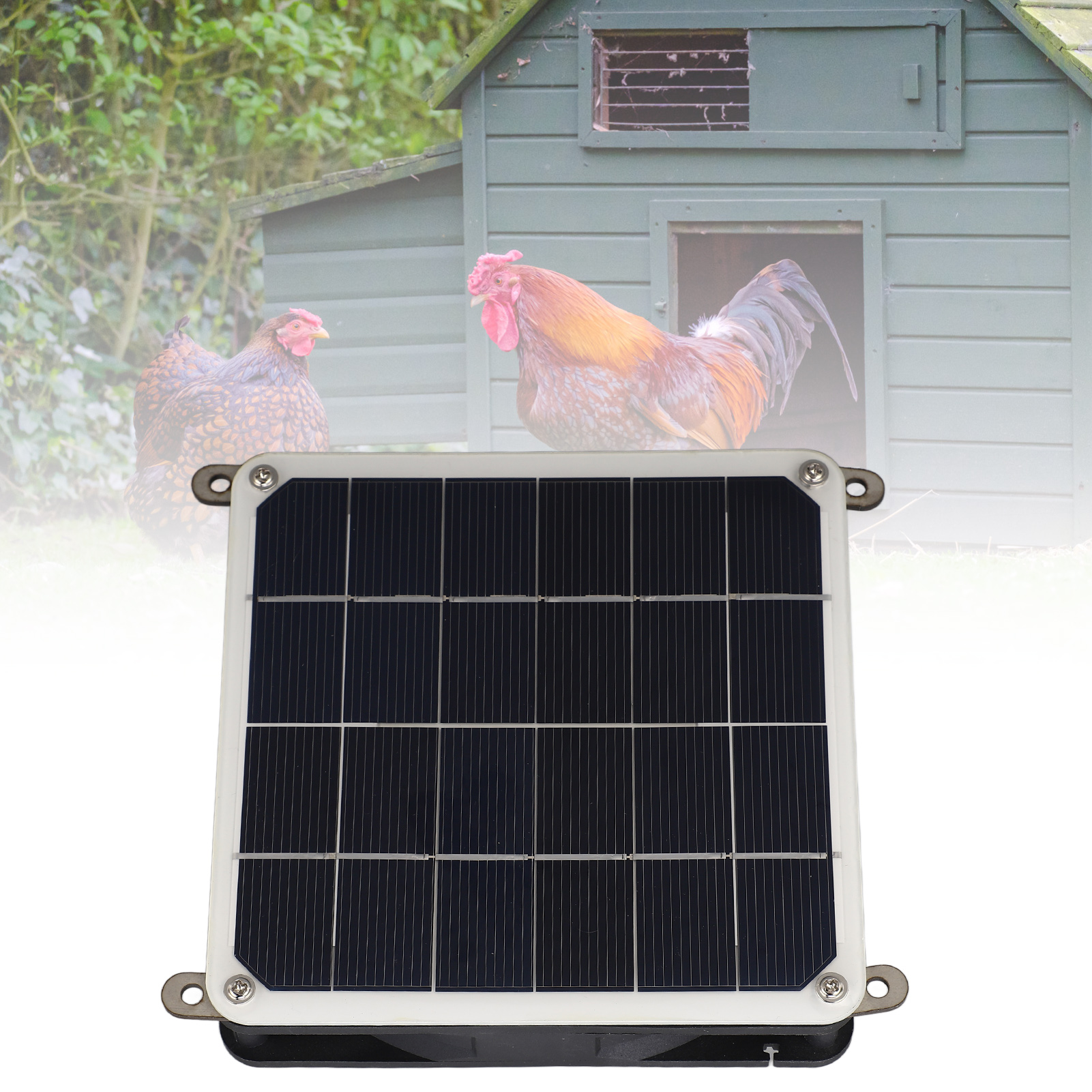 20w Monokristalliner Solarventilator, 14 X 14 X 3 Cm, Tragbarer Gewächshausständer, Ideal Für Reisen Und Den Einsatz Im Freien, Weiß.