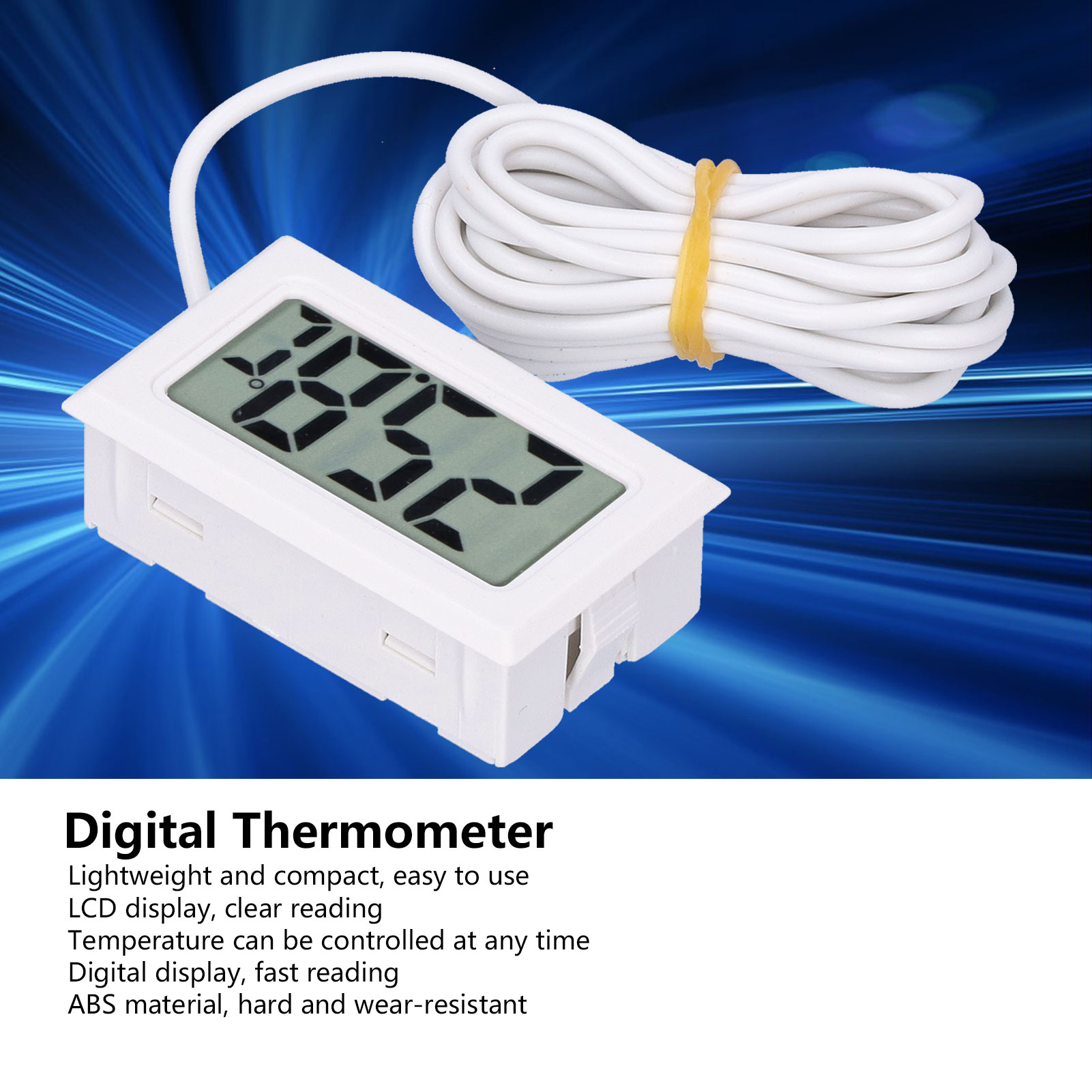 Fy13001 Fy10 Kabelgebundenes Digitalthermometer, Weiß