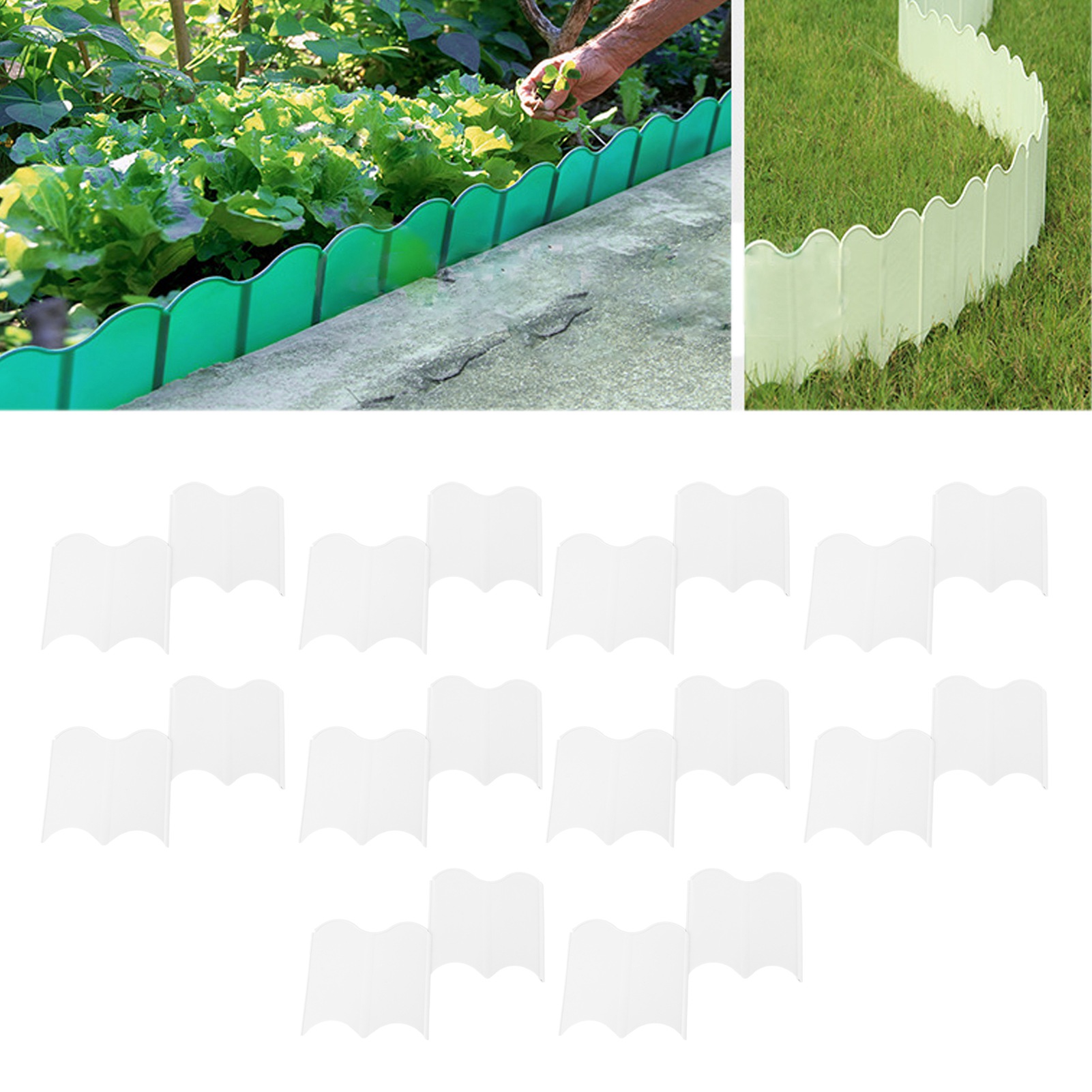 Kleine Modulare Zaunelemente Für Landschaftsgestaltung Und Gartenbau Gras- Und Steinbarrieren Weiße Kunststoffdielen Für Gemüsegärten Und Blumenbeete.